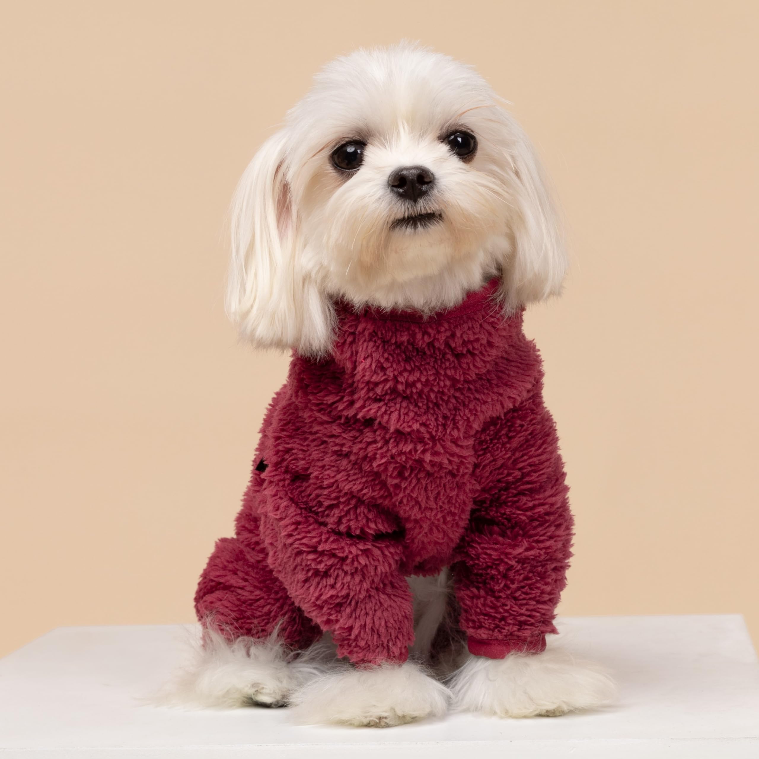 Fitwarm Fleece Dog Christmas Pajamas - Cozy Winter Onesie for Small Dogs | Holiday Pet Apparel