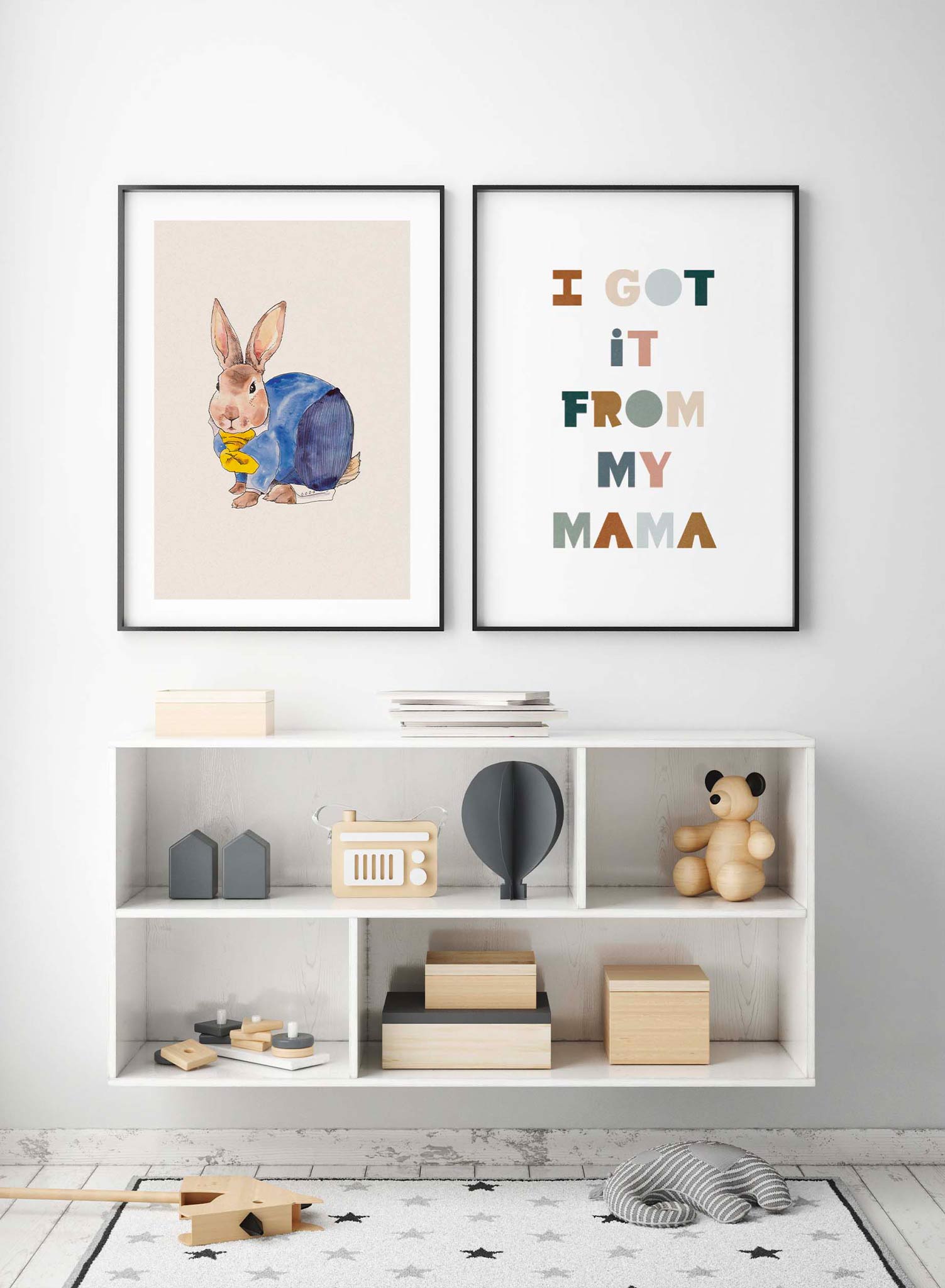 Magical Bunny Wall Art Poster - Cute Rabbit Decor for Nursery, Kids Room & Home - Perfect for Gifts & Aesthetic Room Decor