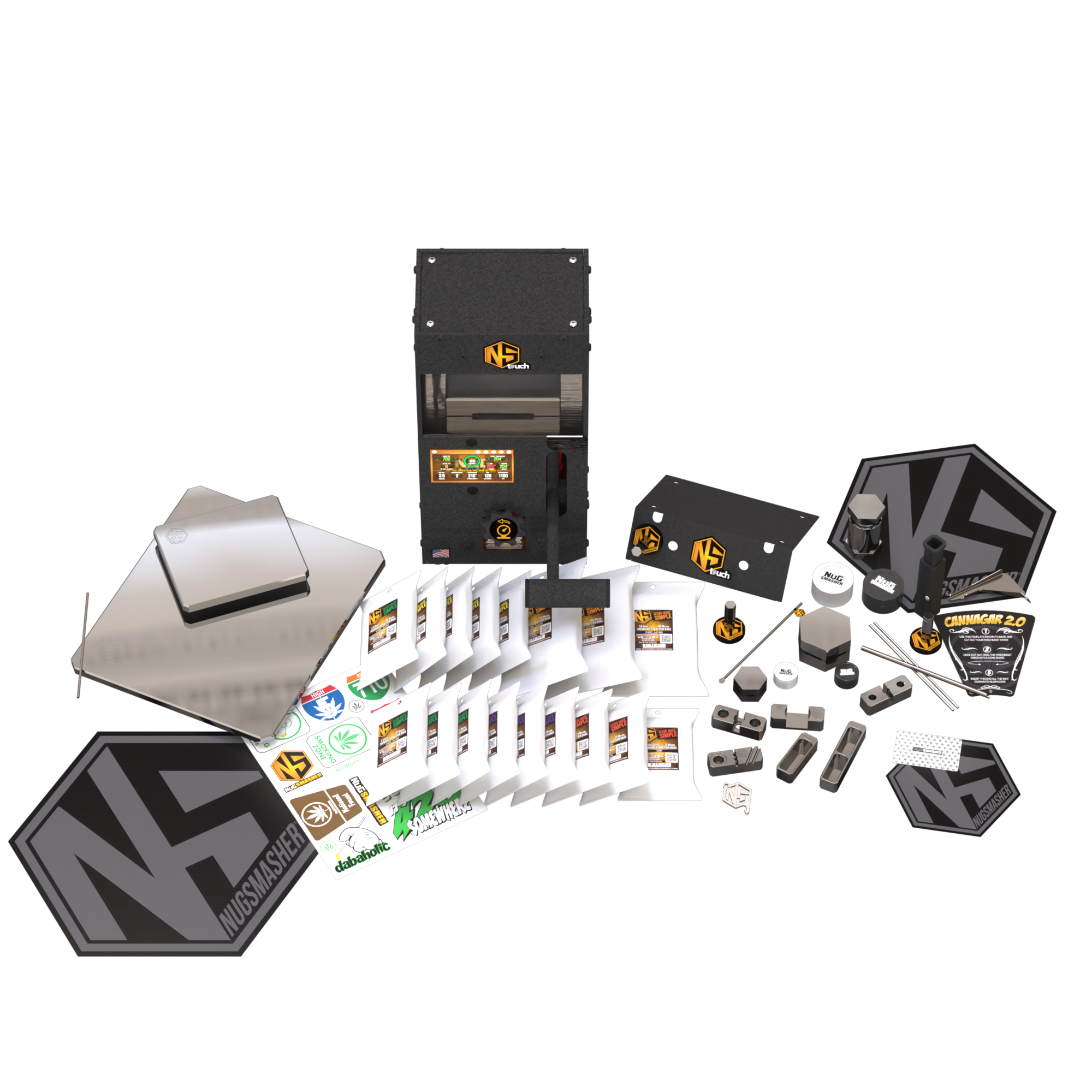 NugSmasher Touch 12 Ton Rosin Press Kit - Electric Hydraulic Heat Press Machine for Extracting Rosin, Wax & Concentrates - Perfect for Home & Commercial Cannabis Extraction