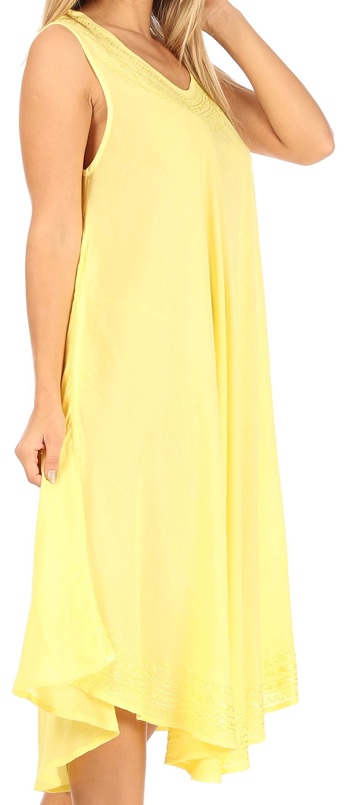 Sakkas Women's Everyday Essentials Caftan Tank Dress - Lightweight Summer Cover Up for Beach, Pool, and Lounge Wear