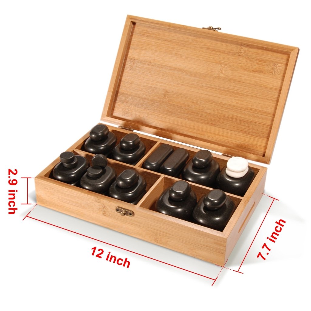 Deluxe 40-Piece Hot Stone Massage Kit with Black Lava Basalt Rocks - Professional Full Body Relaxation for Spa, Home Therapy & Couples Massage