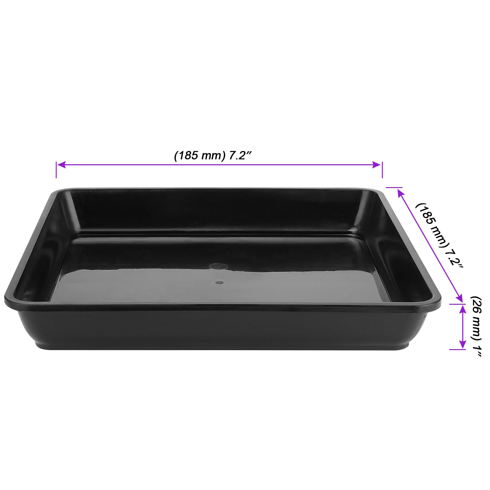 JOIKIT 15 Pack 7x7 Inch Black Plastic Plant Saucers - Square Drip Trays for Indoor & Outdoor Flower Pots (1 Inch Deep) | Perfect for Drainage Protection Under Potted Plants on Decks, Patios and Windowsills