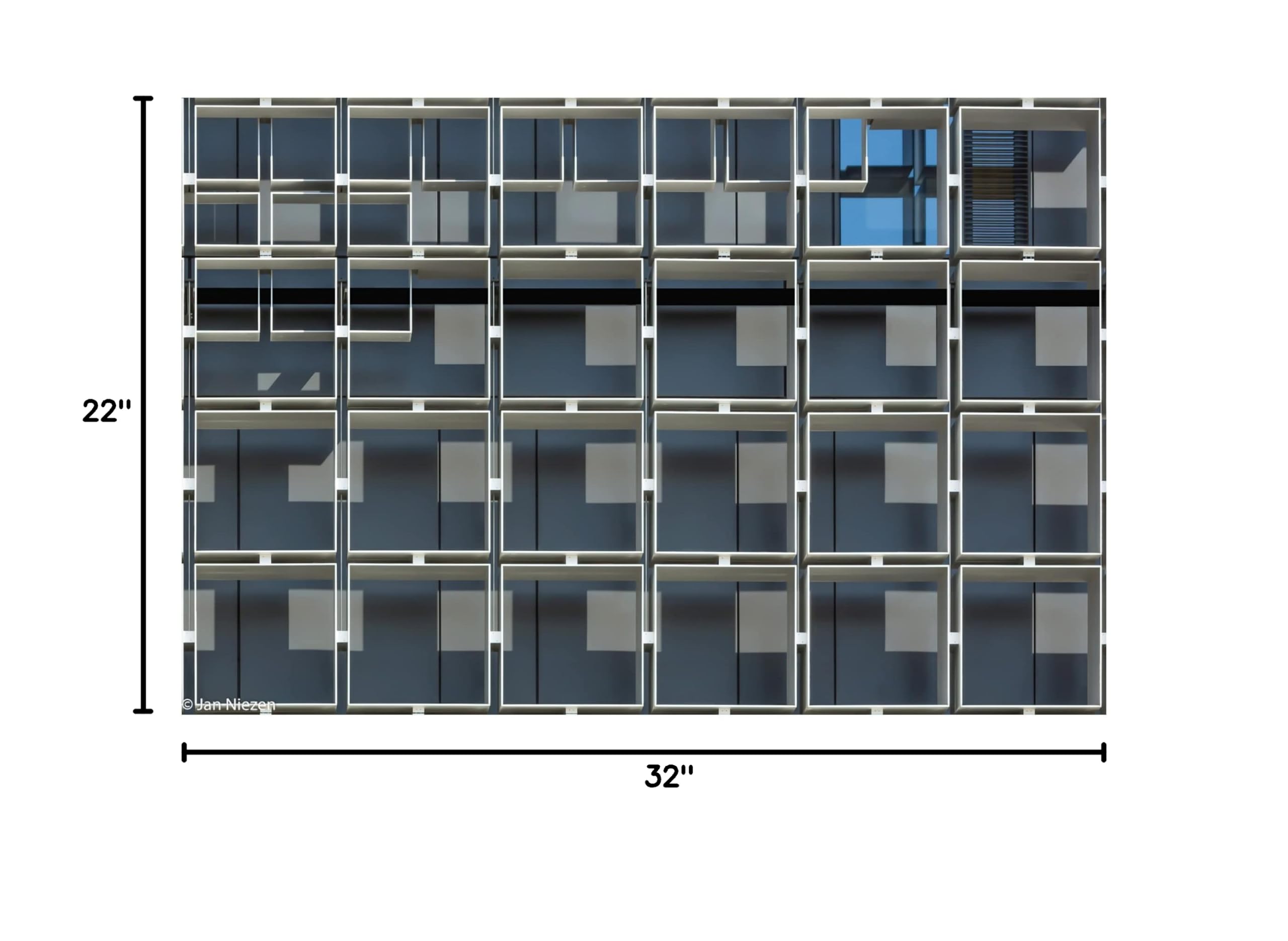 Trademark Fine Art 'No Windows' Canvas Art by Jan Niezen - Modern Abstract Wall Decor for Living Room, Bedroom & Office
