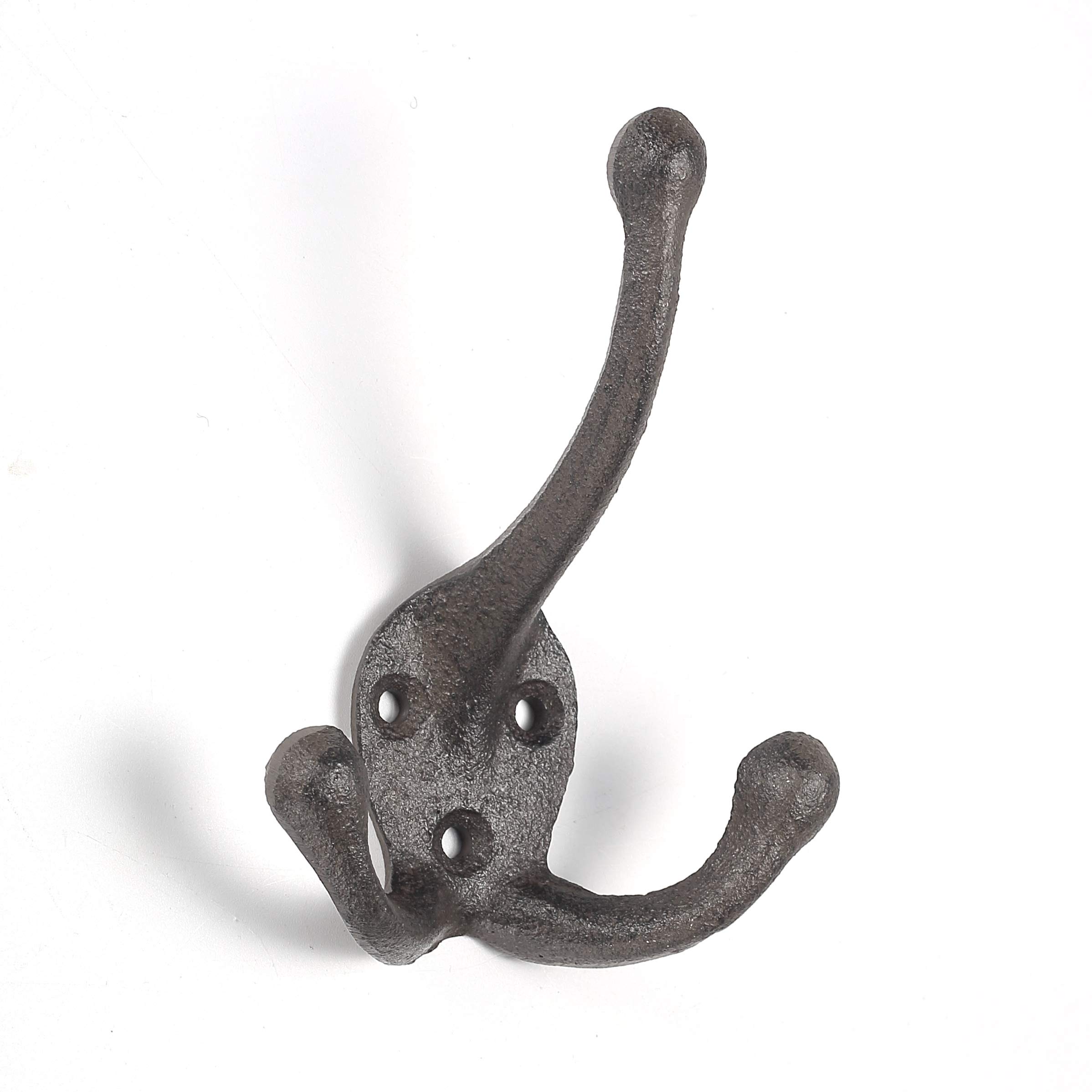 5-Pack Heavy Duty Cast Iron Wall Hooks - Antique Black Decorative Coat Hooks for Mudroom, Entryway & Closet Organization - Perfect for Hanging Coats, Hats, Bags & Accessories