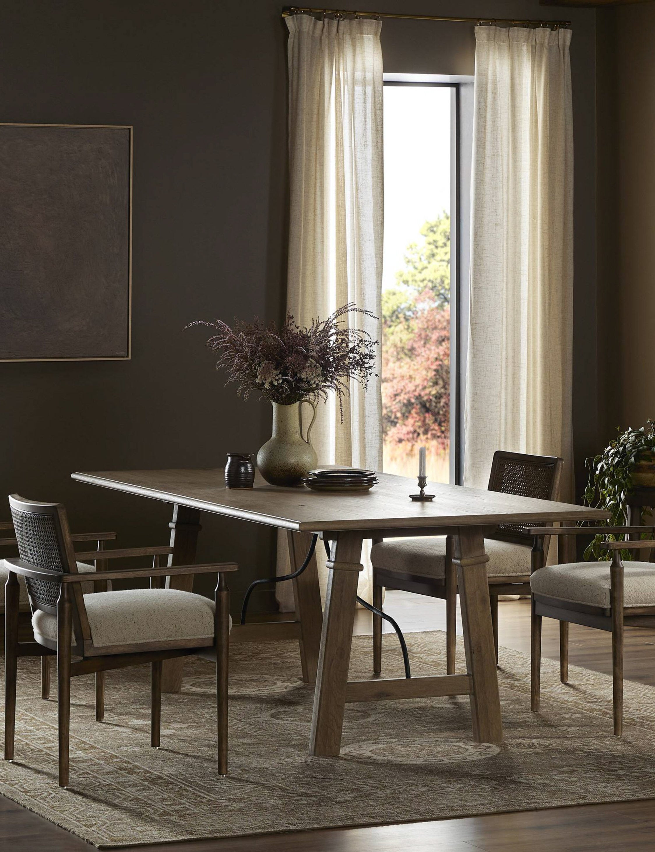 Fritz Dining Table by Amber Lewis x Four Hands - Modern Farmhouse Dining Table for Kitchen & Dining Room - Perfect for Family Gatherings & Entertaining Guests