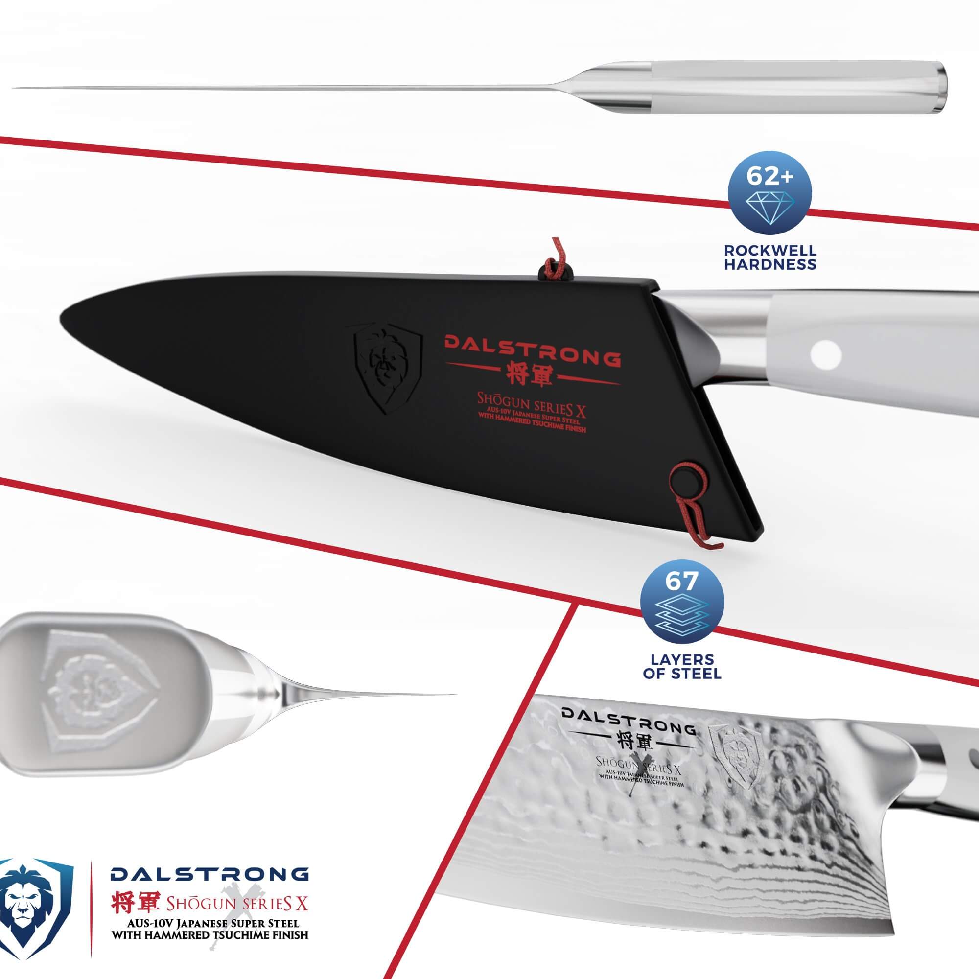 Premium 8-Inch Chef's Knife - Shogun Series X with Colored ABS Handle by Dalstrong | Professional Kitchen Knife for Slicing, Dicing & Chopping | Perfect for Home Cooks & Professional Chefs