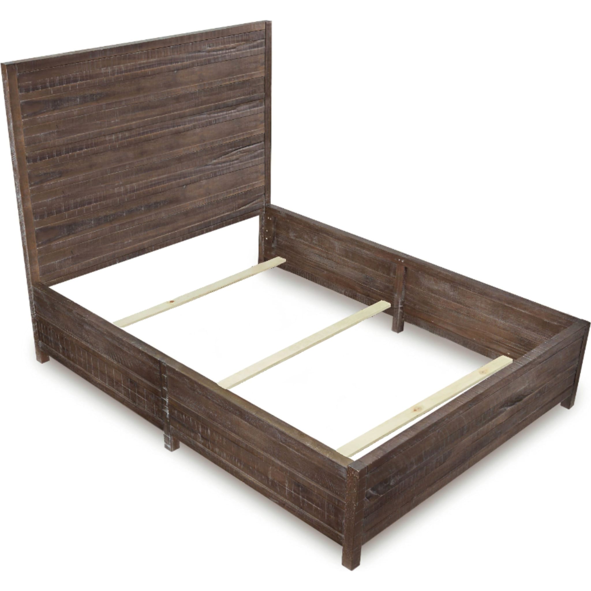Townsend Solid Wood Low Profile Bed Frame in Gunmetal - Modern Minimalist Platform Bed for Small Spaces, Bedrooms & Guest Rooms