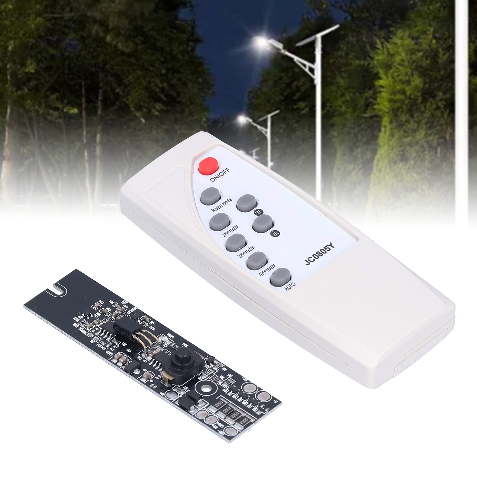 Solar Lamp Controller with Remote & Radar Motion Sensor - DIY Solar Circuit Control Board for Street Lights, Garden Lights - Perfect for Outdoor Lighting, Pathway Illumination & Security Lighting