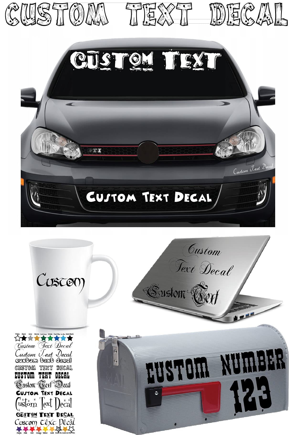 Custom Vinyl Stickers Personalized with Text & Numbers - Waterproof Decals for Cars, Trucks, Boats, Windows, Doors, Banners & Windshields | Perfect for Vehicle Branding, Business Signs & Home Decor