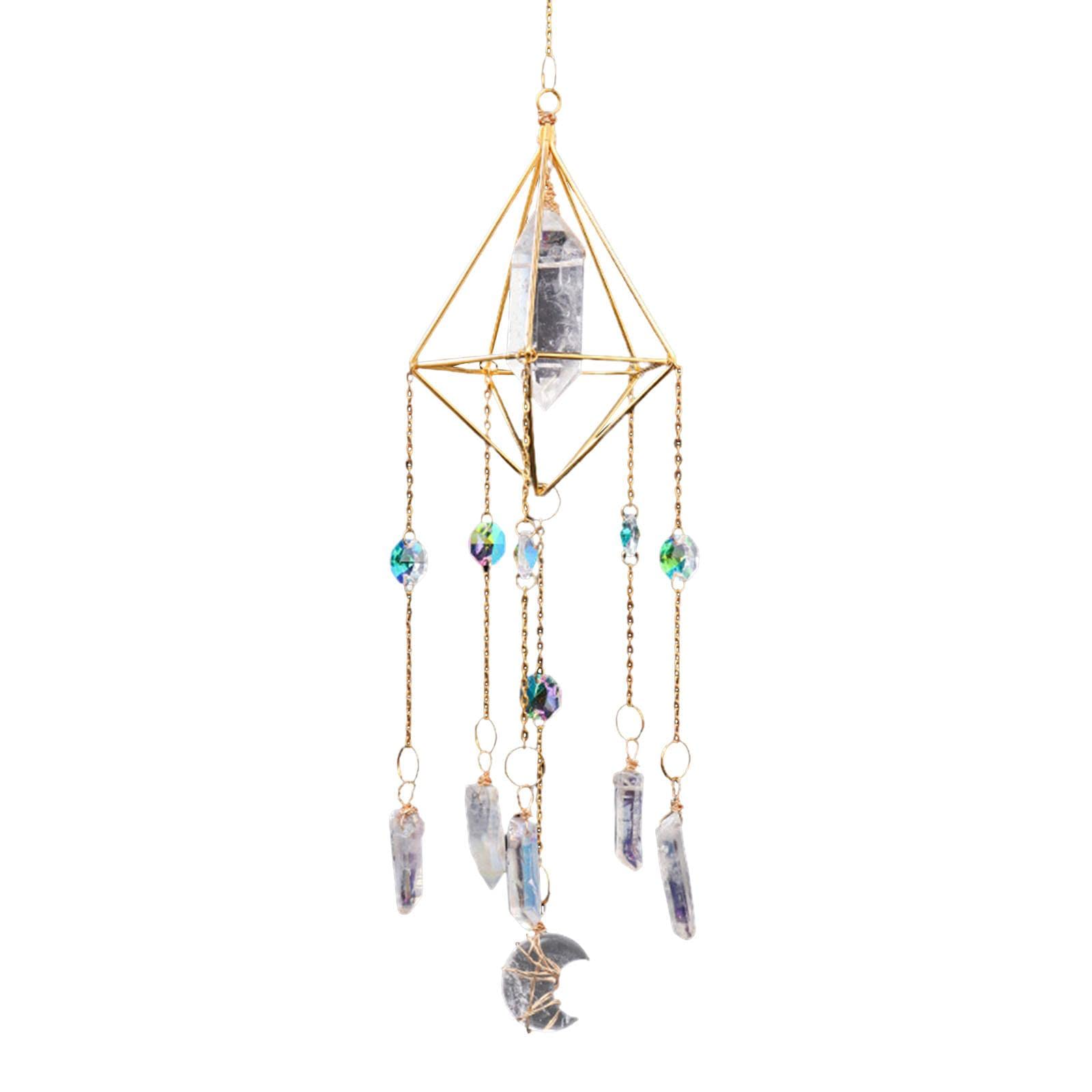 Baoblaze White Crystal Wind Chime - Rainbow Maker & Hanging Prism Ornament for Home, Garden, Window Decor - Perfect Gift for Indoor & Outdoor Use - Creates Beautiful Light Reflections in Sunlight