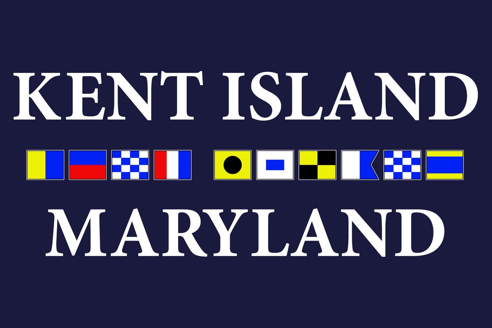 Lantern Press 16x24 Inch Giclee Print - Kent Island Maryland Coastal Art with Nautical Flags - Perfect for Beach House Decor & Nautical Themed Rooms