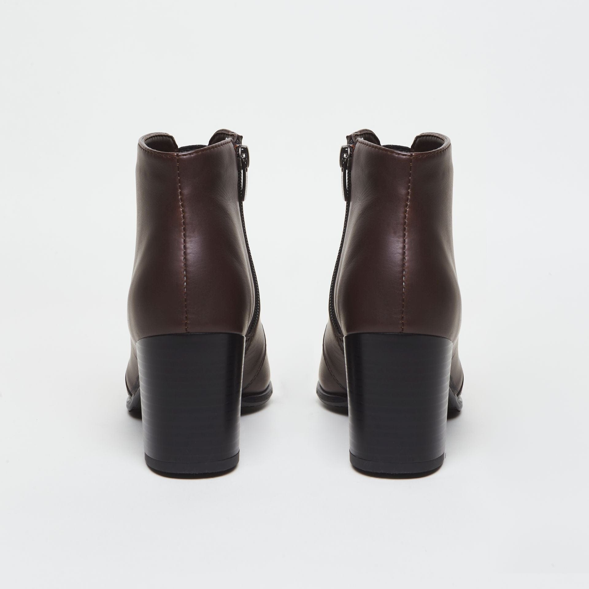 Hana Vegan Leather Heeled Ankle Boots Women's Fashion Shoes - Chocolate Brown Mid Heel Booties for Fall/Winter, Office, Date Night & Casual Outfits