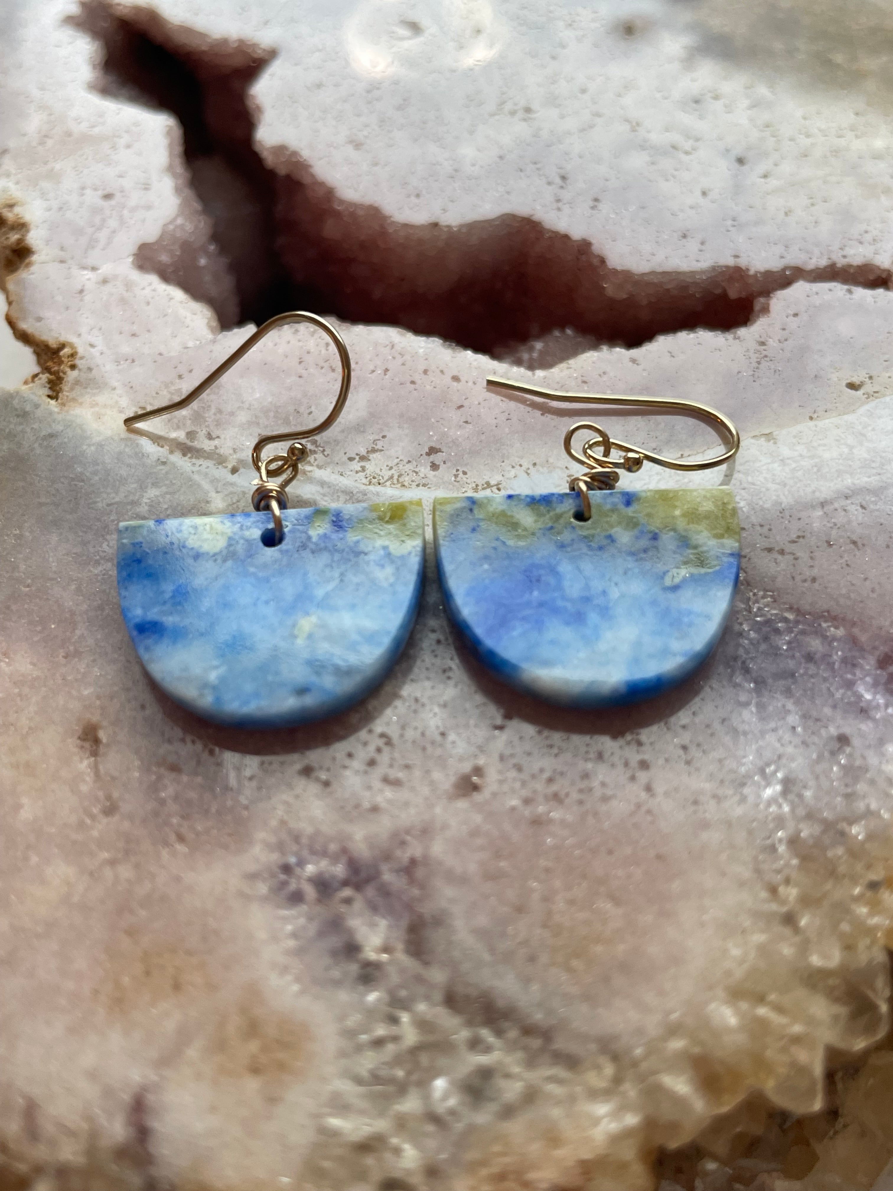 Lapis Lazuli Gold Filled Earrings for Women - Elegant Handmade Jewelry for Parties, Weddings & Gifts