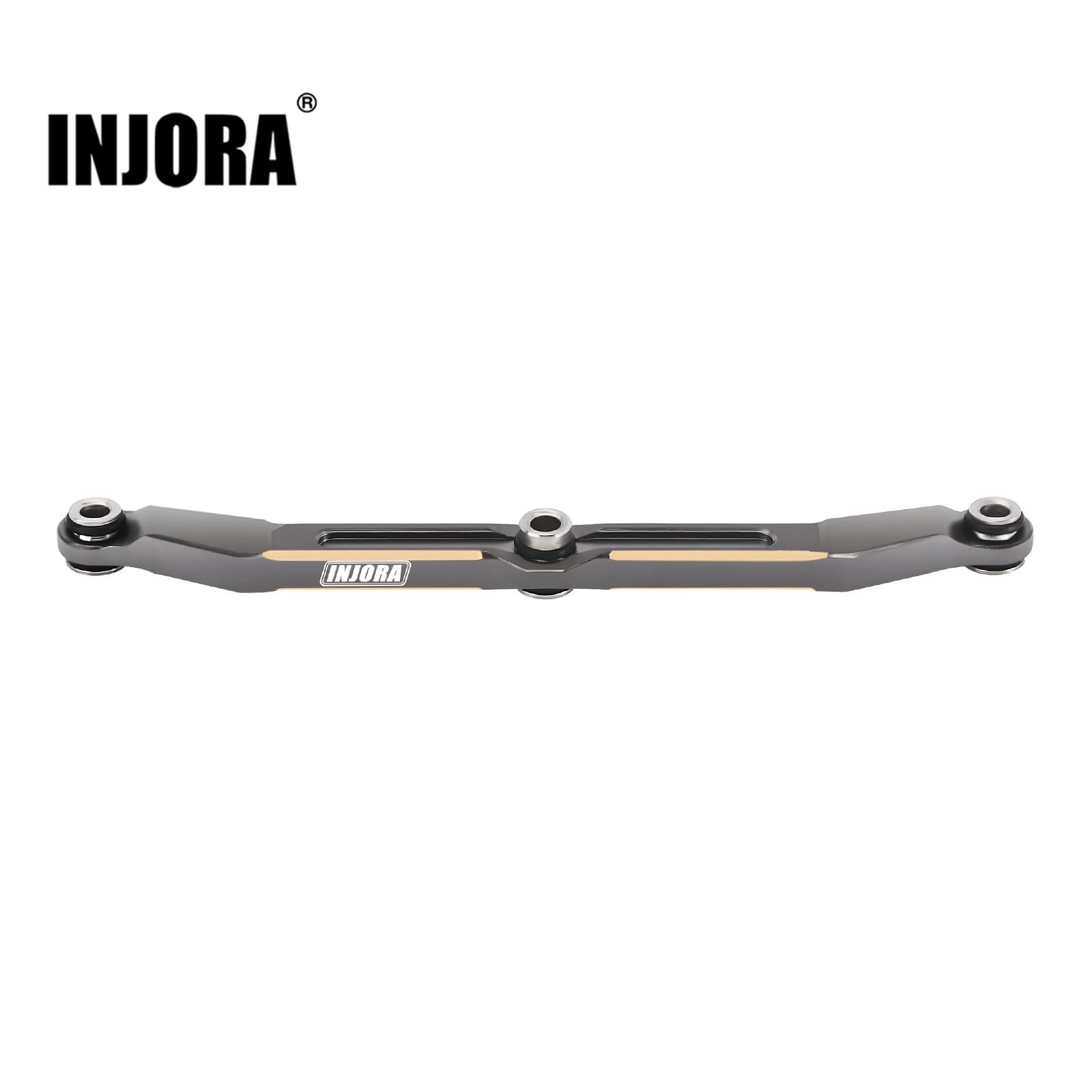 INJORA Grey Brass Steering Link for TRX4M Upgrade Parts - 1/18 Scale RC Crawler Car Accessories - Full Clearance Design (12g) - Perfect for Off-Road Crawling & Trail Performance Upgrades
