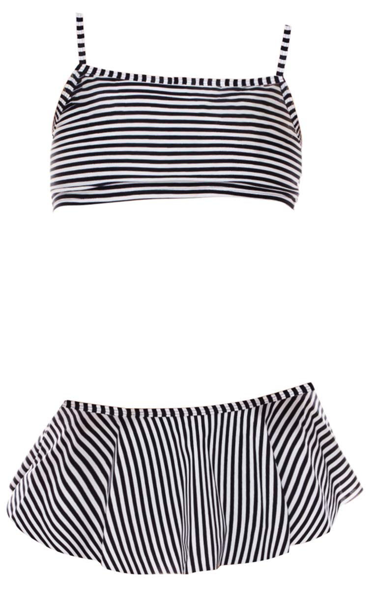 Stylish Mommy and Me Matching 2-Piece Flutter Sleeve Top & Bikini Swimsuit Set for Women and Girls - Perfect for Beach Vacations, Pool Parties & Family Photos