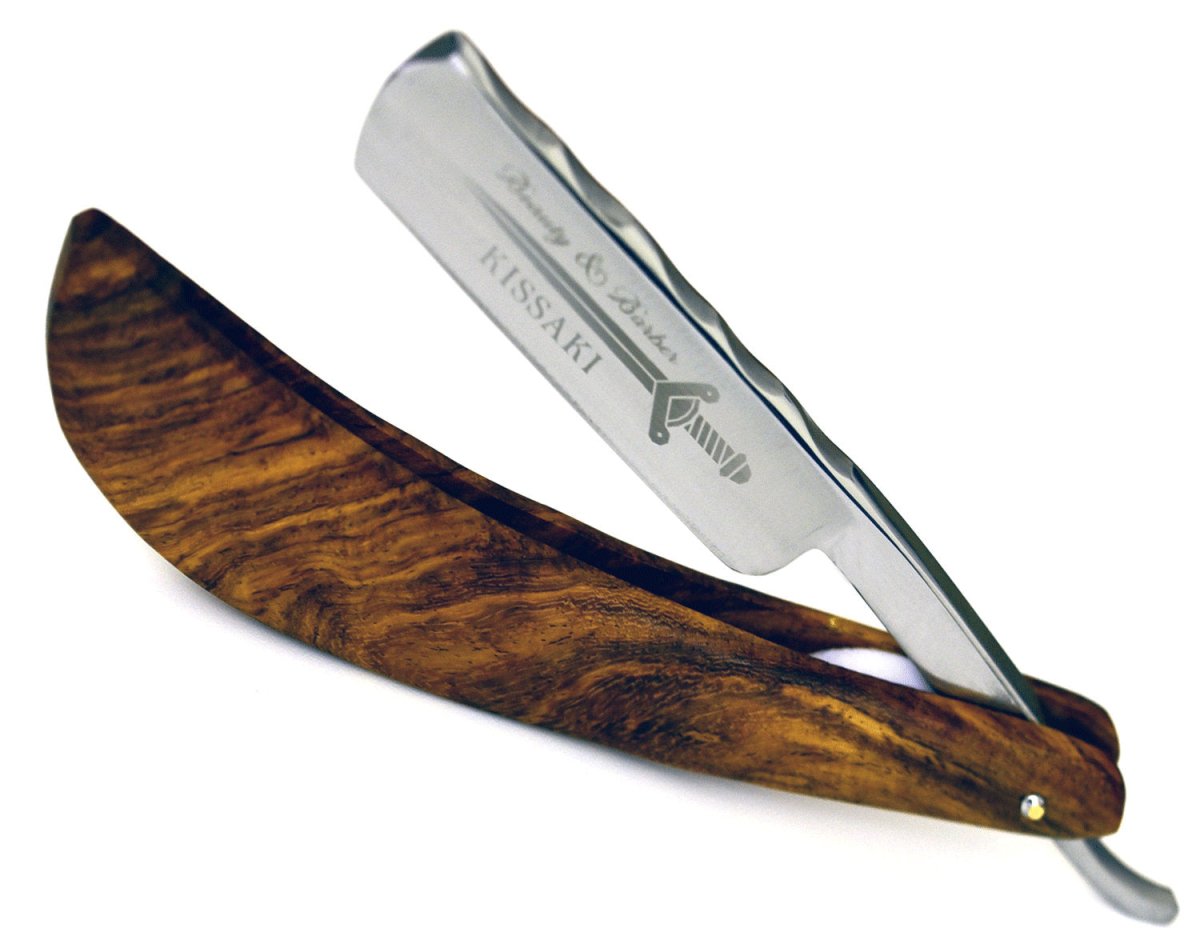 Premium Kissaki Straight Razor Shaving Kit - Japanese Steel Blade, Leather Strop & Shaving Brush - Perfect for Barbers & Classic Wet Shaving Enthusiasts - Ideal Gift for Men's Grooming & Luxury Shaving Experience