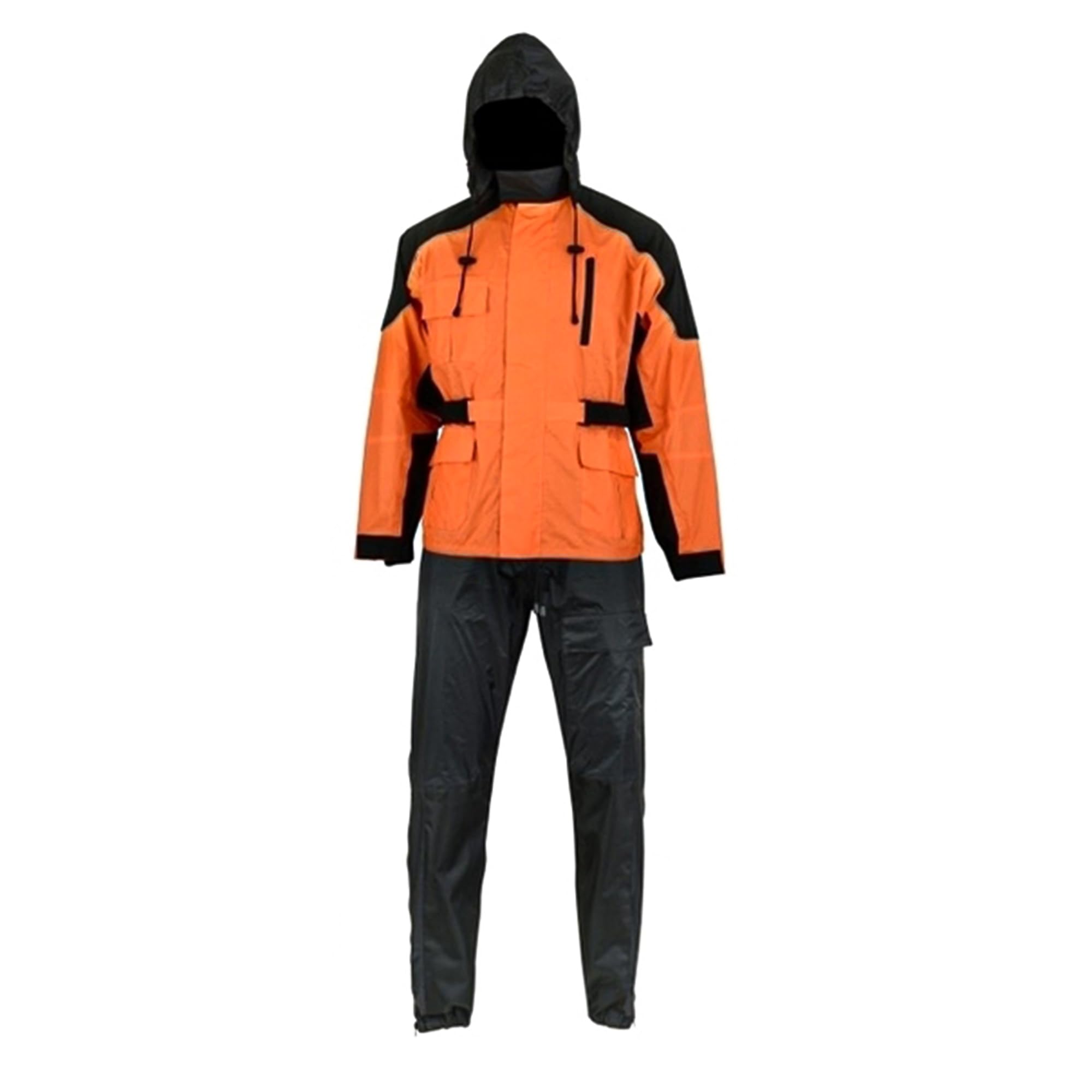 Daniel Smart Men's Waterproof Motorcycle Rain Suit - Reflective Piping & Zipper Closure - Soft Polyester Material for Comfort - Ideal for Commuting, Touring & Wet Weather Riding