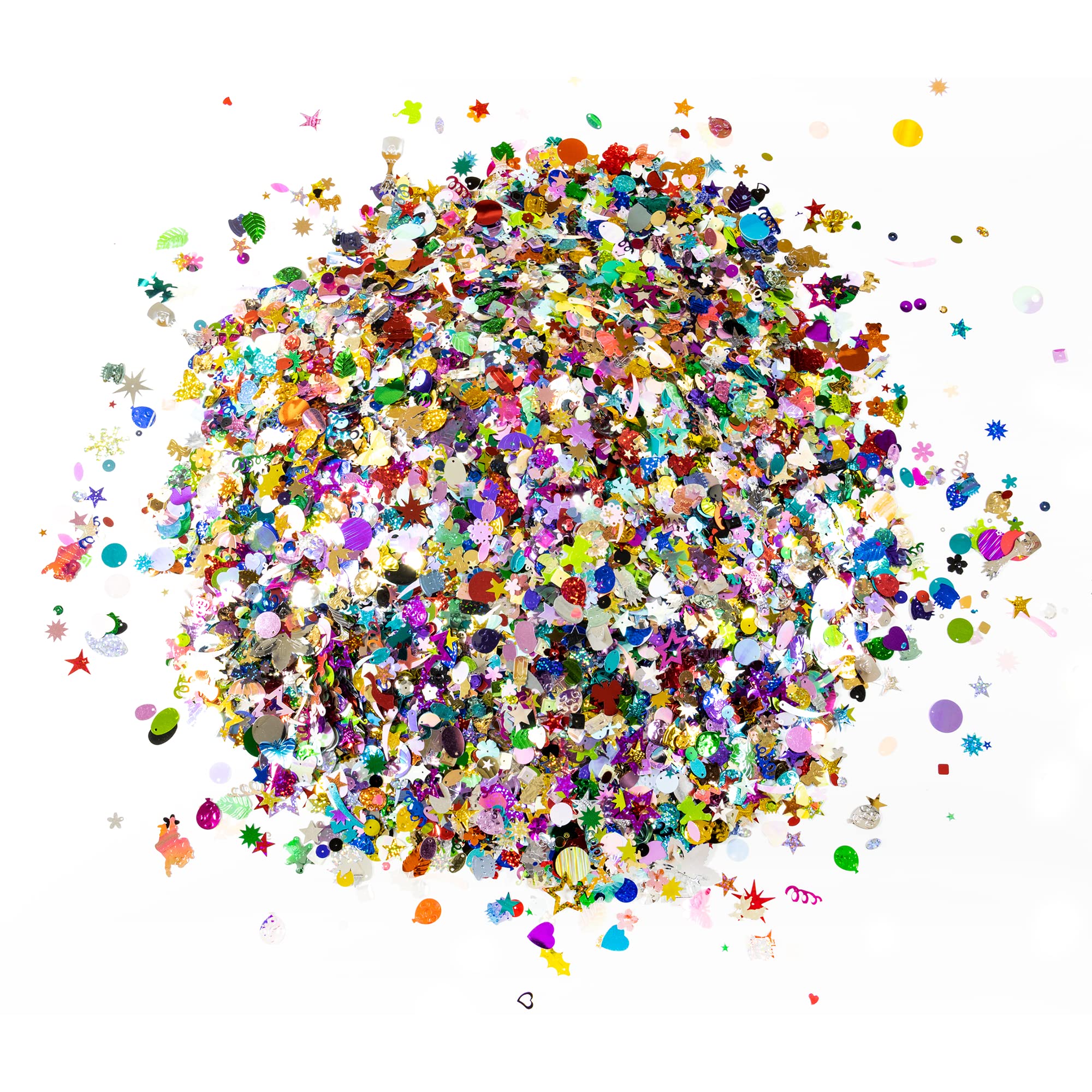 Sequin & Spangle Variety Pack - Assorted Colors, Sizes & Shapes for DIY Crafts, Costumes, Home Decor (10 Pound Box) | Perfect for Scrapbooking, Fashion Design, and Party Decorations