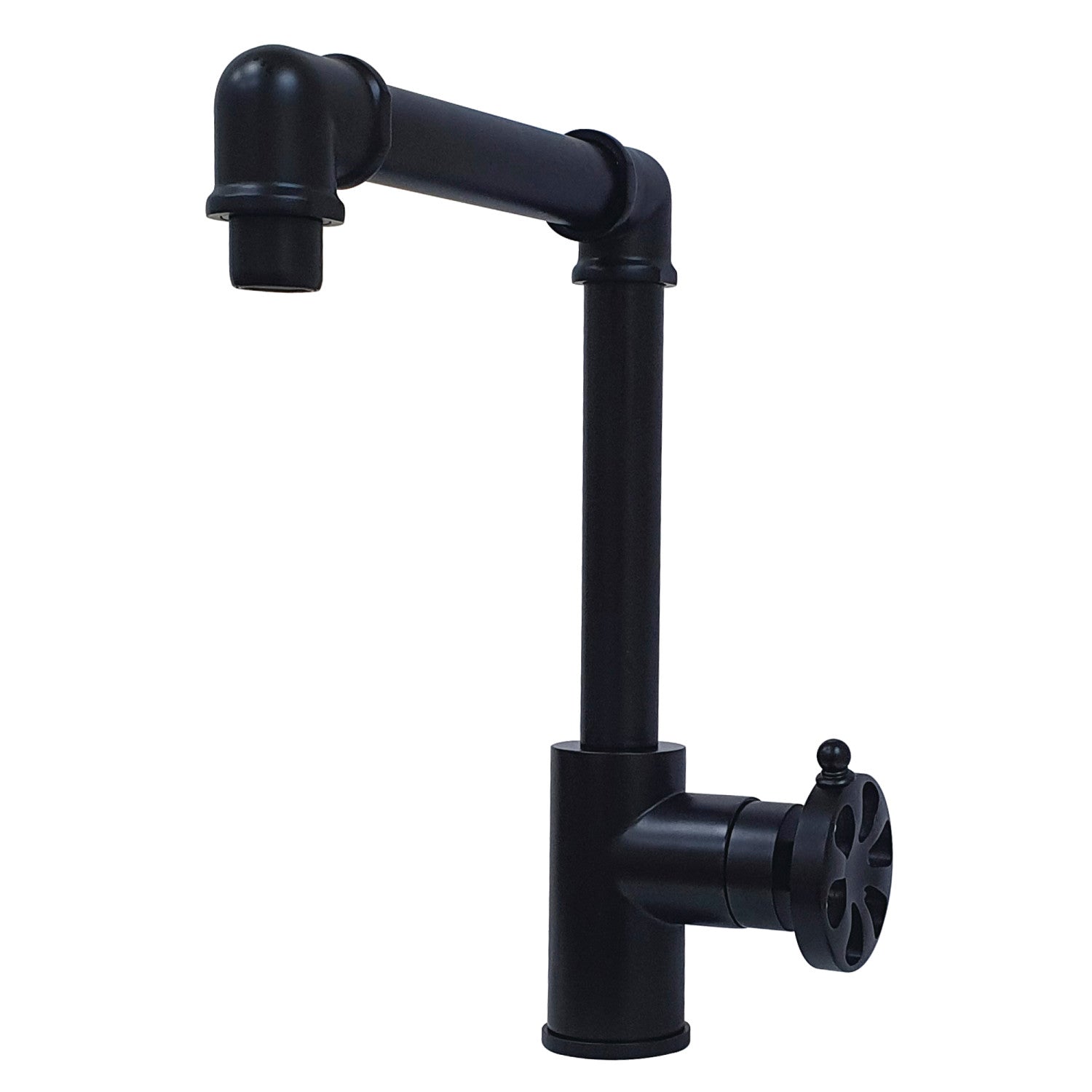 Belknap KS144RXMB Single Handle 1-Hole Bathroom Sink Faucet with Push Pop-Up Drain in Matte Black - Perfect for Modern Bathrooms, Powder Rooms & Guest Baths