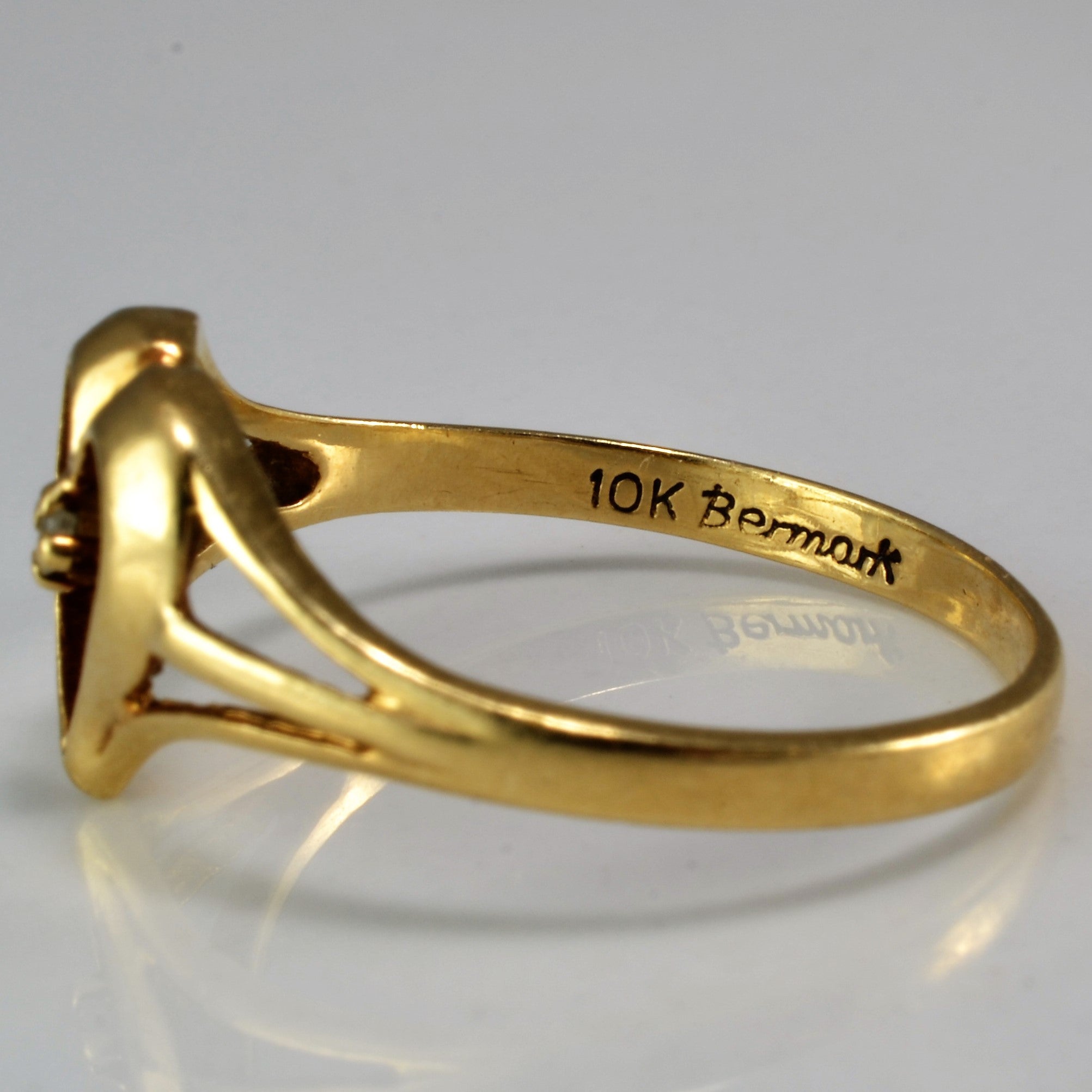 Cut Out Diamond Heart Ring - 14K Gold Plated, Size 6.25 | Elegant Valentine's Day Gift for Her, Anniversary Jewelry, Romantic Proposal Ring for Girlfriend