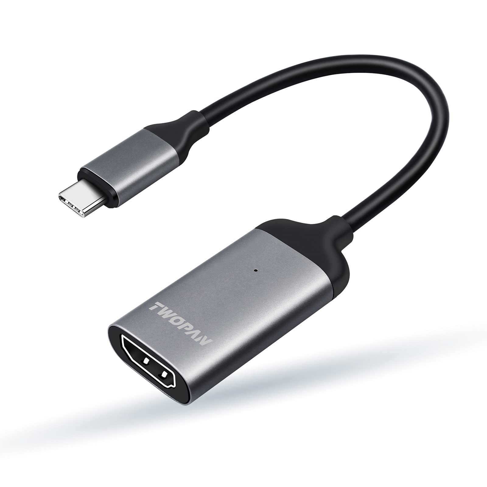TWOPAN USB C to HDMI Adapter 4K 60Hz - Aluminum Alloy Type C to HDMI Converter for MacBook Pro/Air, iMac 24/27 inch, iPad Pro, Dell XPS, Lenovo Yoga, HP EliteBook, Chromebook - Perfect for Home Office, Business Travel & Presentations