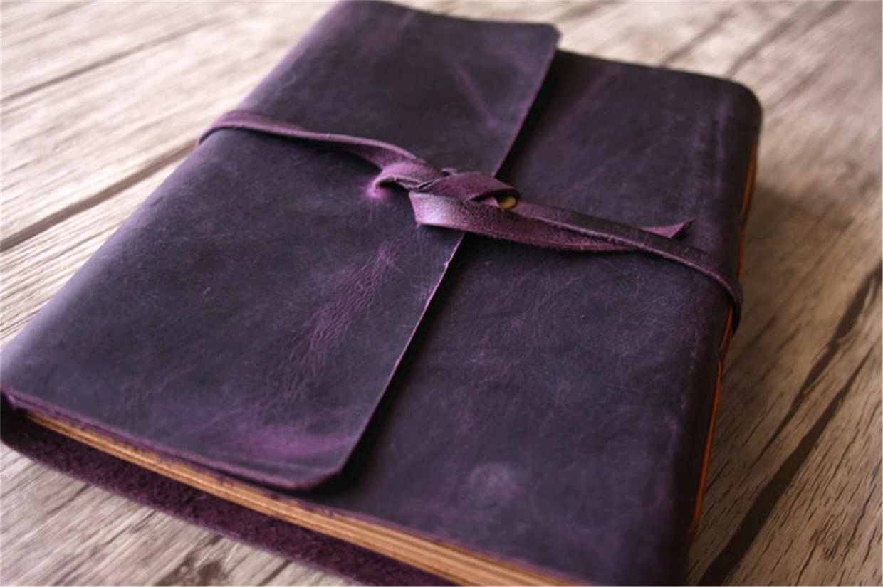 Premium Purple Italian Leather Journal - Handmade Writing Notebook for Men & Women - Perfect for Travel, Journaling & Gift Giving
