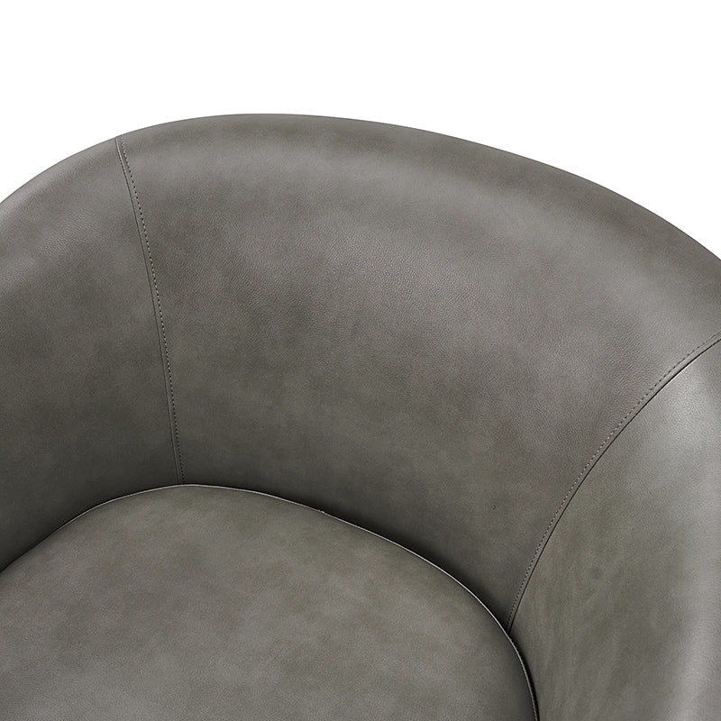 360 Degree Swivel Barrel Faux Leather Chair - Modern Accent Chair for Living Room, Office & Lounge - Comfortable PU Leather Recliner with Smooth Rotation