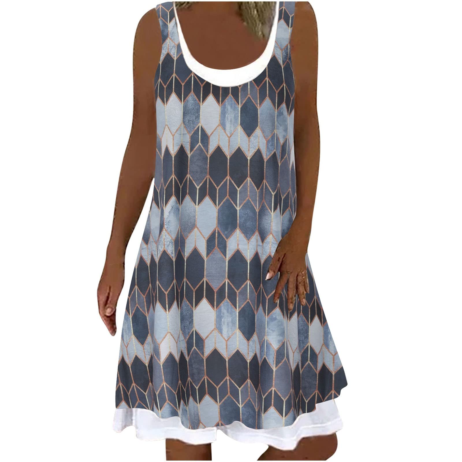 Women's Floral Summer Sundress - Sleeveless Casual Beach Tunic Dress for Vacation, Travel & Outdoor Activities