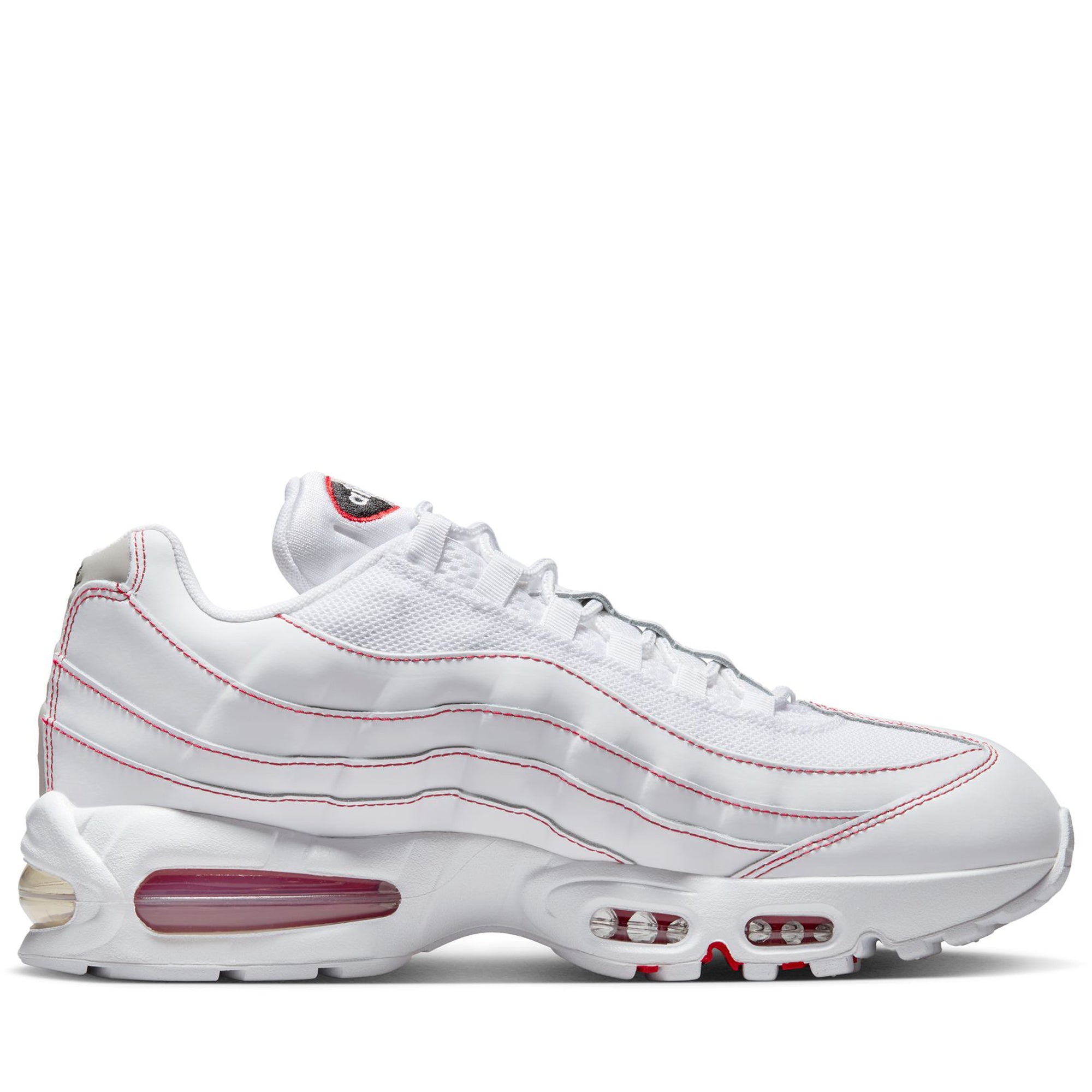 Nike Air Max 95 OG Sneakers - White/University Red Men's Running Shoes for Jogging, Gym & Casual Wear