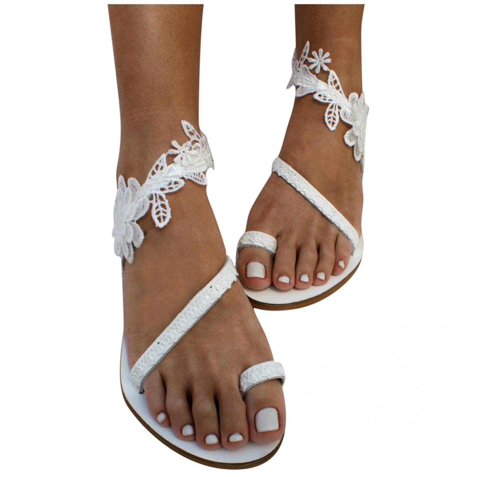 Hosamtel Women's Flip Flops - Fashion Casual Sandals with Floral Design, Round Toe Beach Slippers for Outdoor, Summer, and Vacation Wear | Perfect for Beach, Pool, and Casual Outings