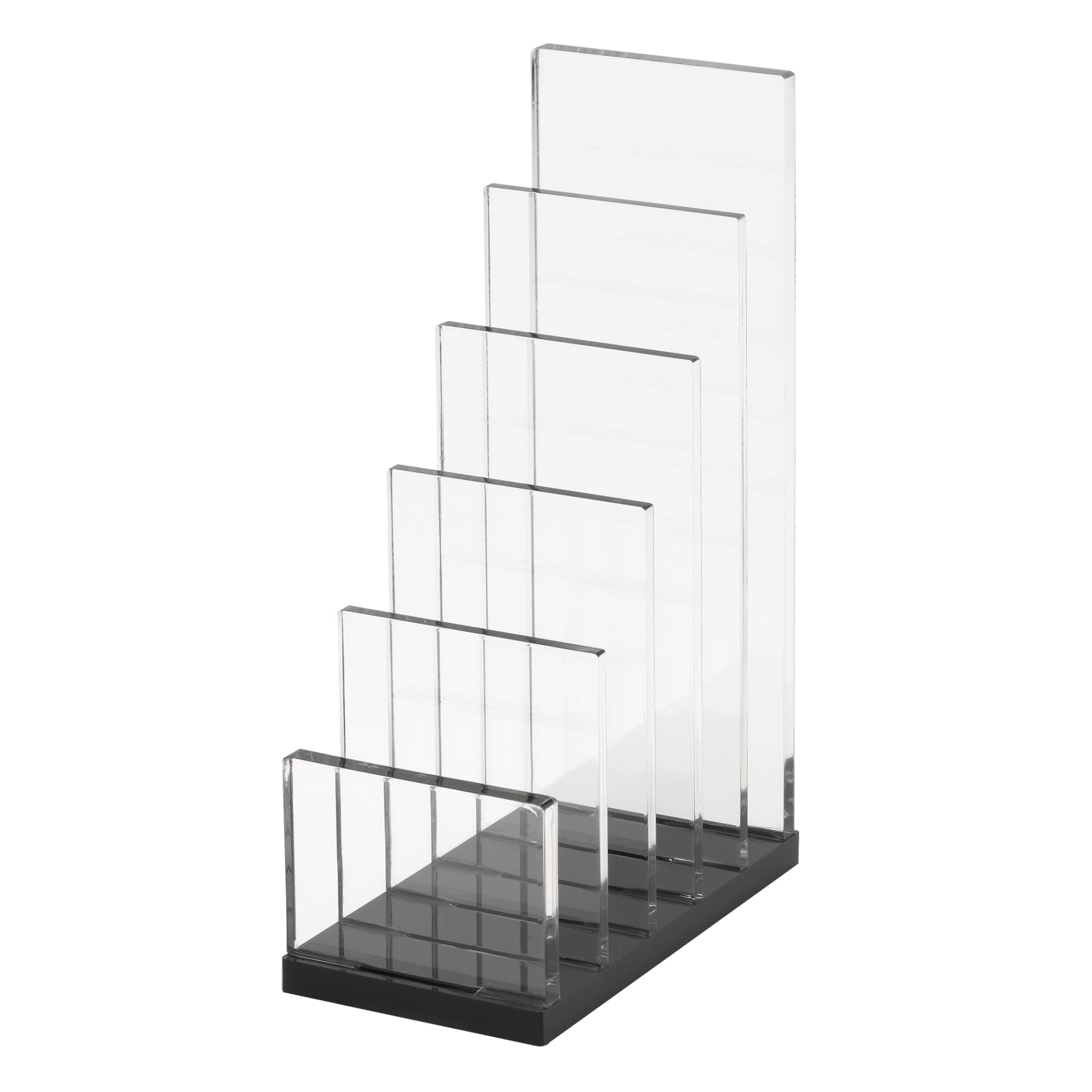 Realspace® Black Acrylic 5-Compartment Letter Size Desk Organizer - Perfect for Office, Home & School Workspace Organization