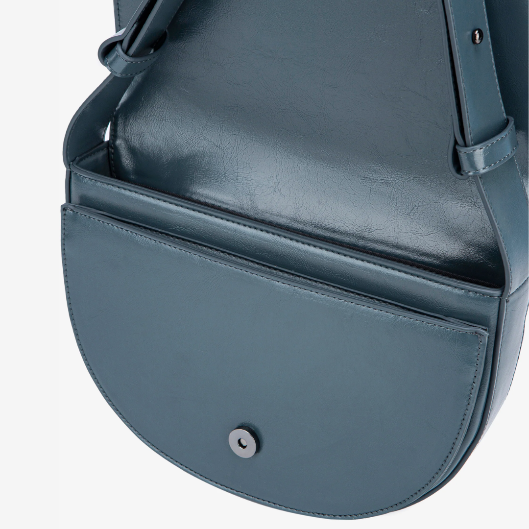 HVISK Graphite Green Cliff Gloss Structured Handbag - Stylish Crossbody Bag for Women, Perfect for Work, Travel & Everyday Use