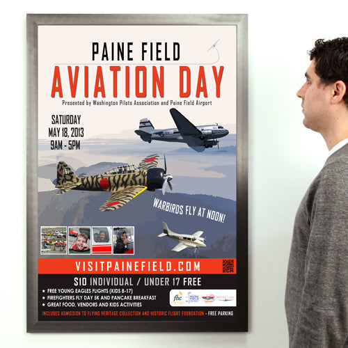 24x48 Carbon Steel Picture Frame - Durable Poster Display for Home, Office & Gallery - Perfect for Artwork, Photos & Posters
