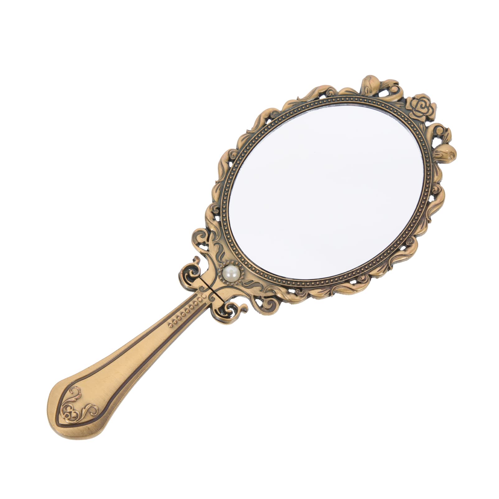 Vintage Hand Mirror - Portable Folding Travel Mirror for Salon, Barber & Hairdressing | Compact Cosmetic Mirror for Purse & Pocket | Ideal Birthday Gift (Random Color) | Perfect for Travel, Home & Professional Use