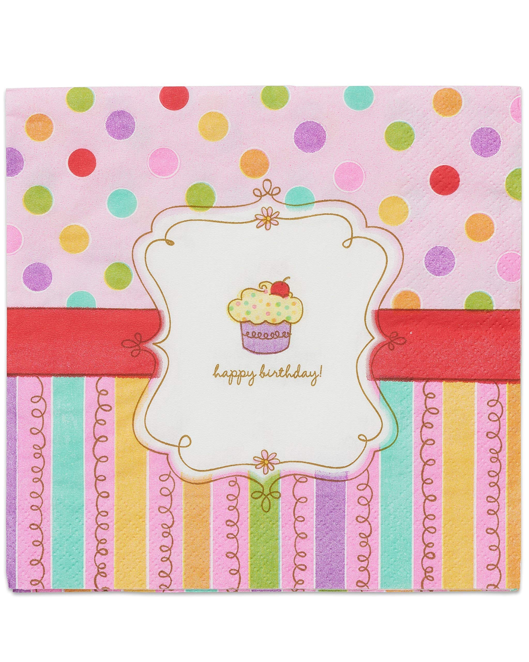 American Greetings Sweet Stuff 16-Count Party Napkins - Perfect for Birthday, Baby Shower & Luncheon Decorations