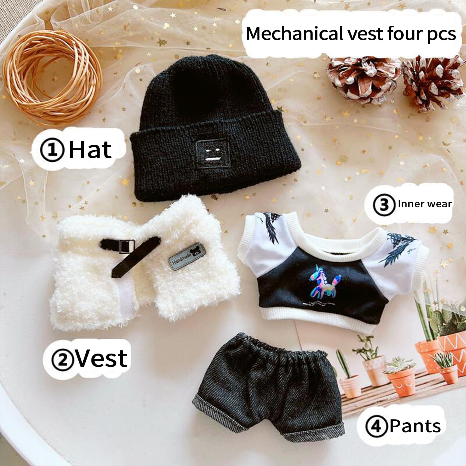 20cm Plush Doll Clothes Set - Kpop Outfit for 8