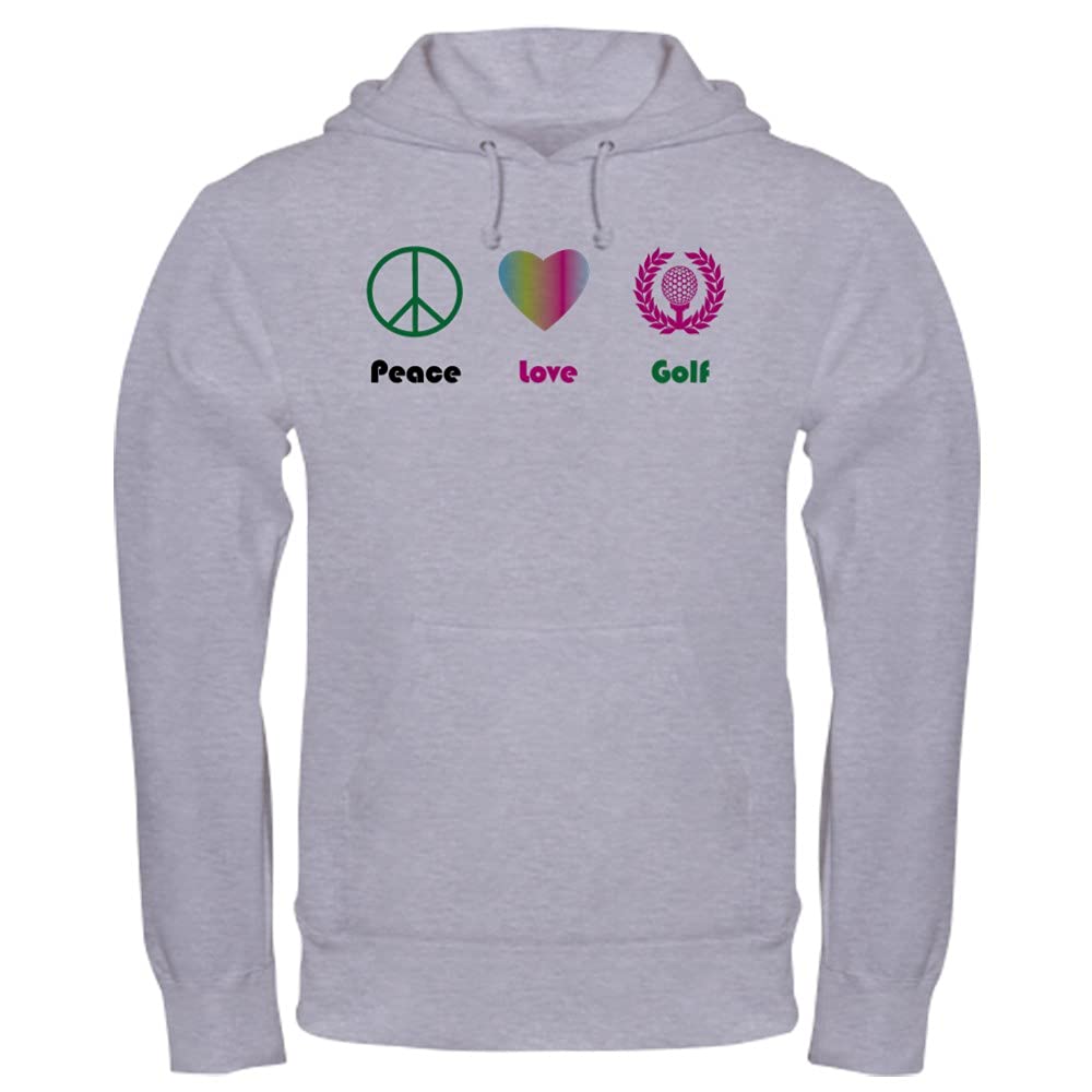 Peace Love Golf Hooded Sweatshirt - Soft Cotton Pullover with Logo - Perfect for Golf Lovers & Casual Wear