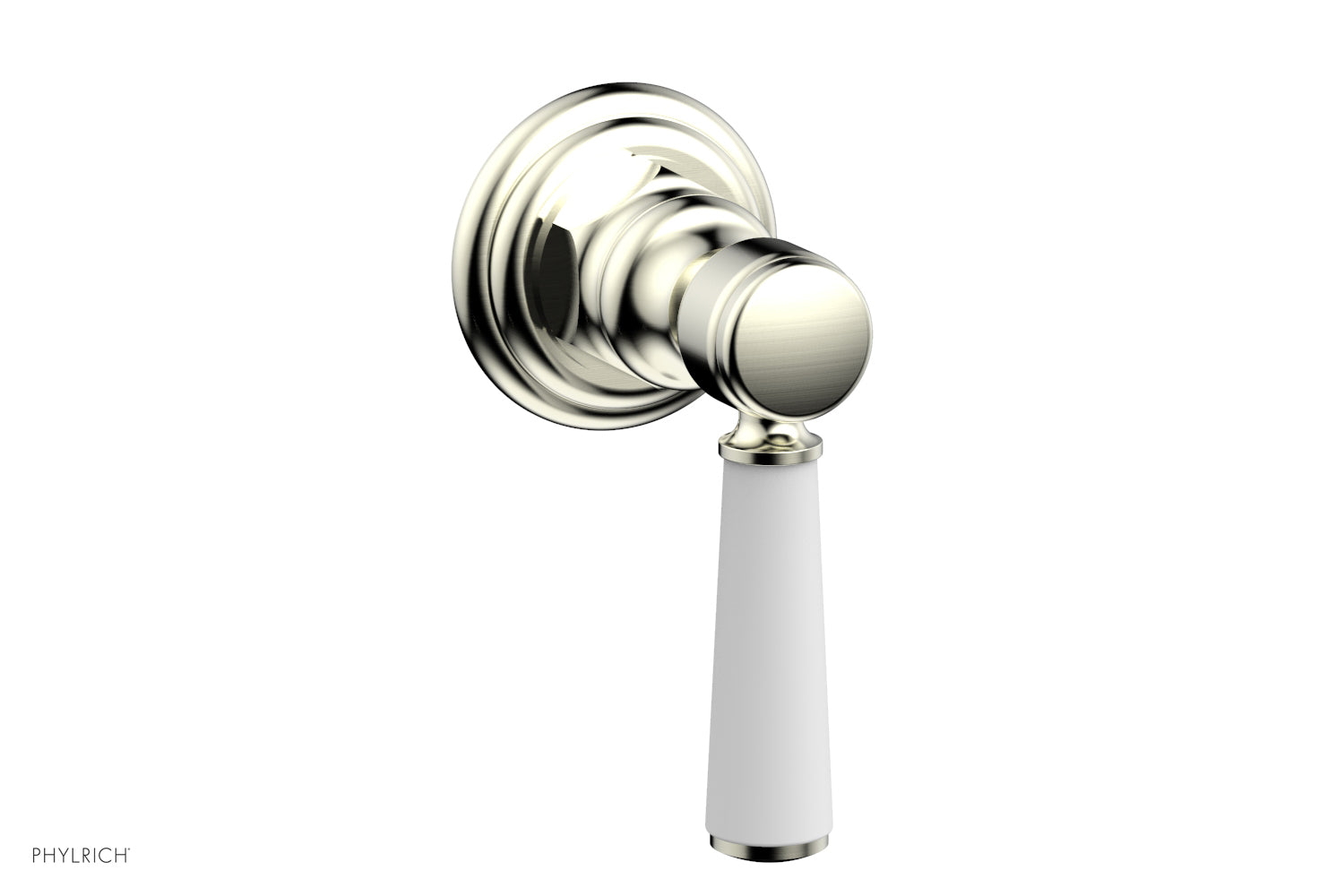 HEX TRADITIONAL/HENRI Volume Control Diverter Valve - Satin White Lever Handle (500-36) for Bathroom & Shower Fixtures