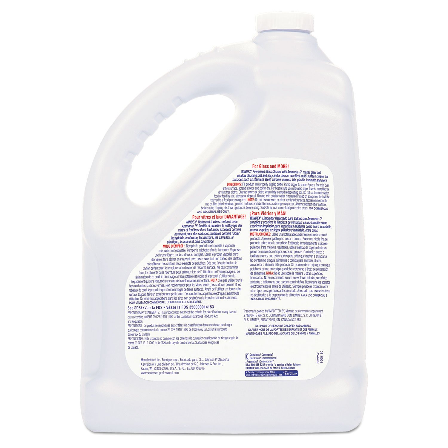 Powerized Formula Glass & Surface Cleaner - 1 Gallon Bottle (128 oz) for Streak-Free Cleaning | Perfect for Windows, Mirrors, Countertops & More | Commercial & Home Use