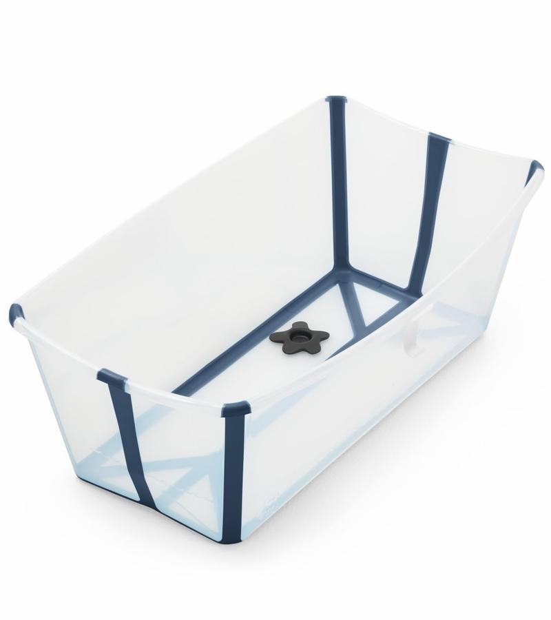 Stokke Flexi Bath with Heat Sensitive Plug - Foldable Baby Bathtub for Newborns & Toddlers - Perfect for Home, Travel & Outdoor Use
