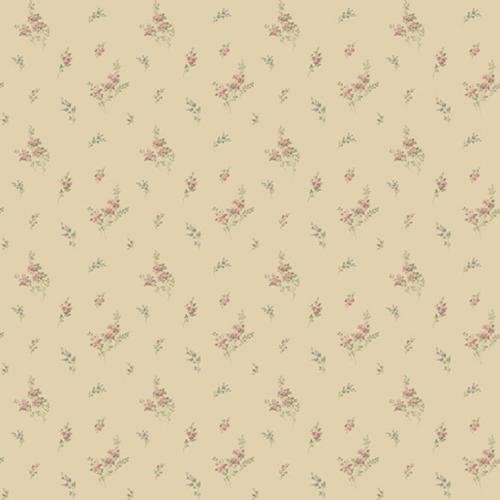 G67917 Miniatures2 Tiny Roses Pink Green Cream Wallpaper - Vintage Floral Peel & Stick Wallpaper for Bedroom, Nursery, and Home Decor