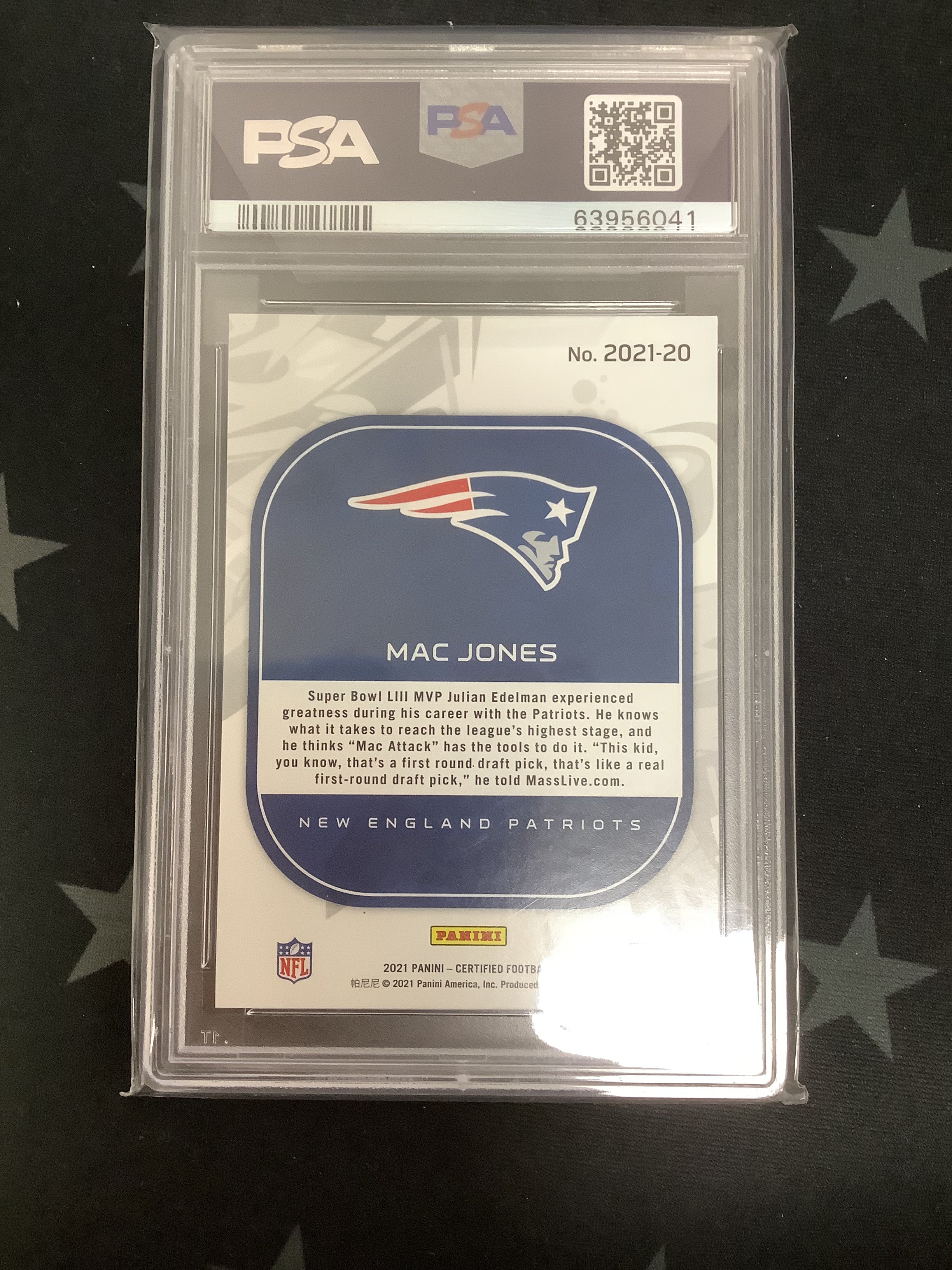 Certified 2021 Mac Jones Rookie Card #2021 PSA GEM MT 10 - Authentic Football Collectible for Fans, Investors & Fantasy Sports Enthusiasts