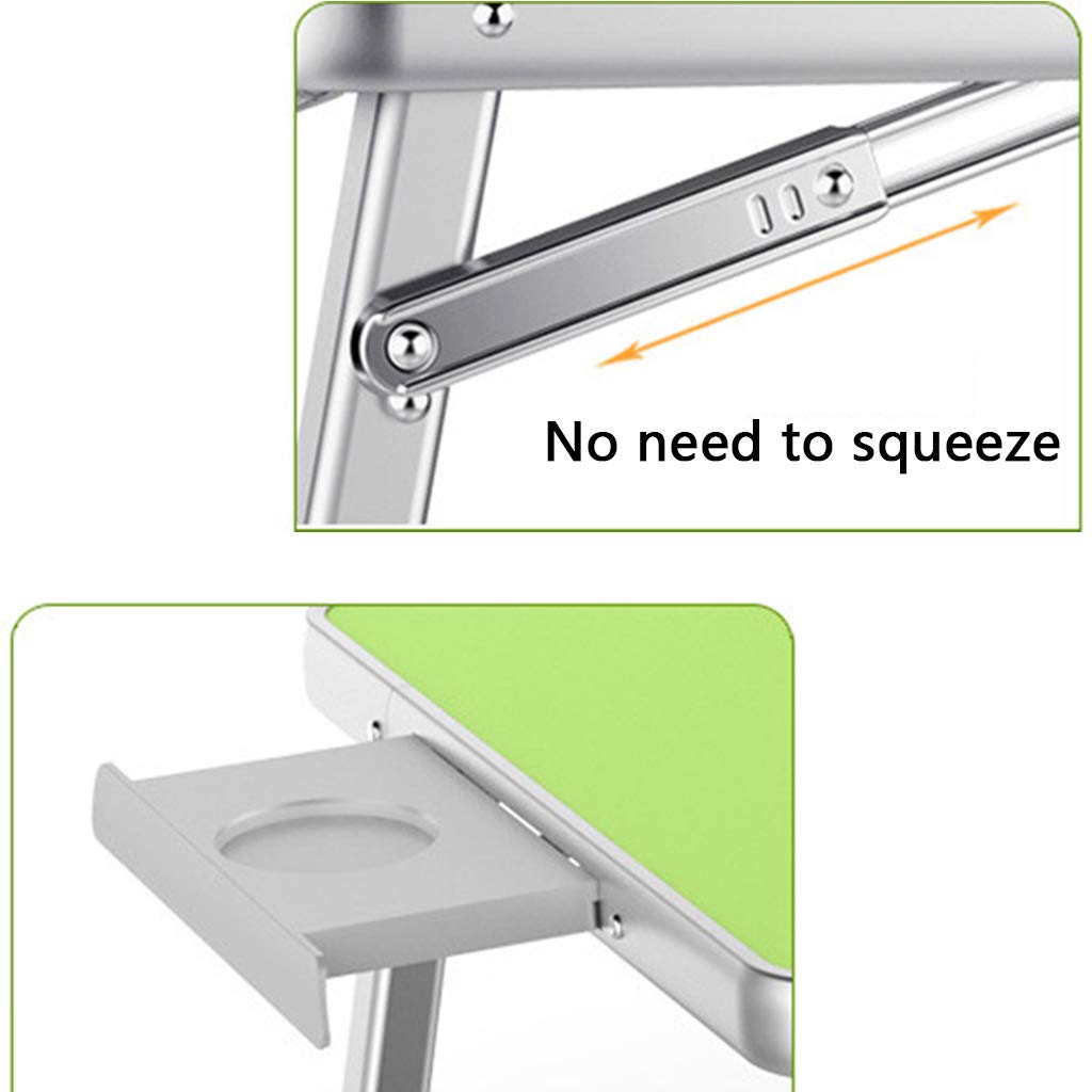 Portable Folding Lap Desk - Adjustable Standing Laptop Table for Bed, Sofa & Floor Use | Lightweight Breakfast Tray & Notebook Stand | Perfect for Home Office, Reading, Kids Study (Green, 70x50cm) - Ideal for Remote Work, Coffee in Bed & Small Space Living