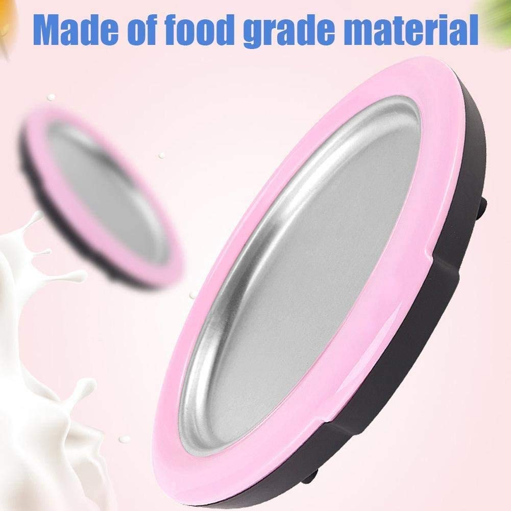 Pink Ice Cream Roll Maker Machine - DIY Rolled Ice Cream & Frozen Yogurt Maker with Non-Stick Plate - Perfect for Parties, Dessert Shops & Home Use