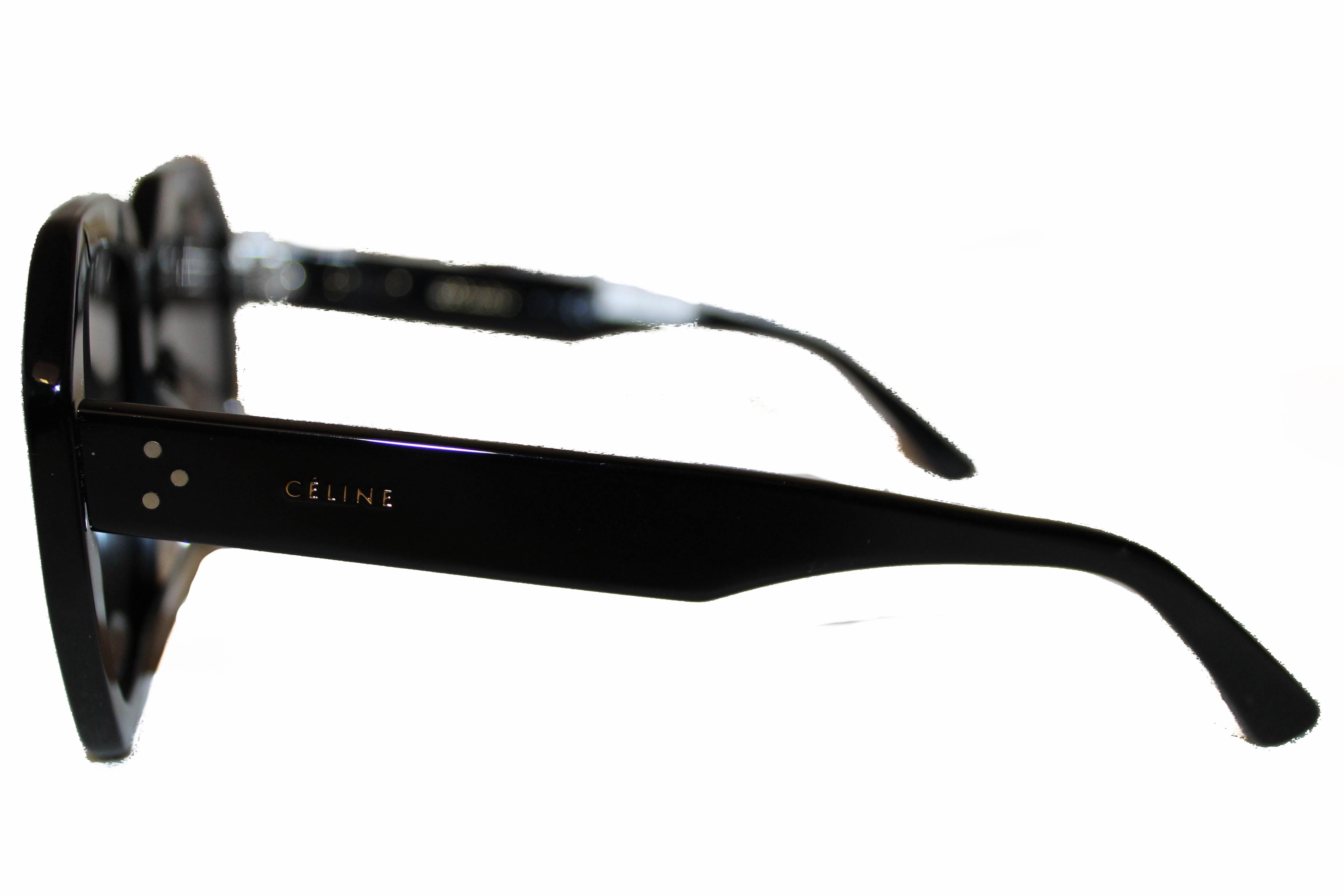 Authentic Celine CL4005F Oversized Square Sunglasses - Black/Grey | Luxury Fashion Sunglasses for Women | Perfect for Beach, Travel & Everyday Wear