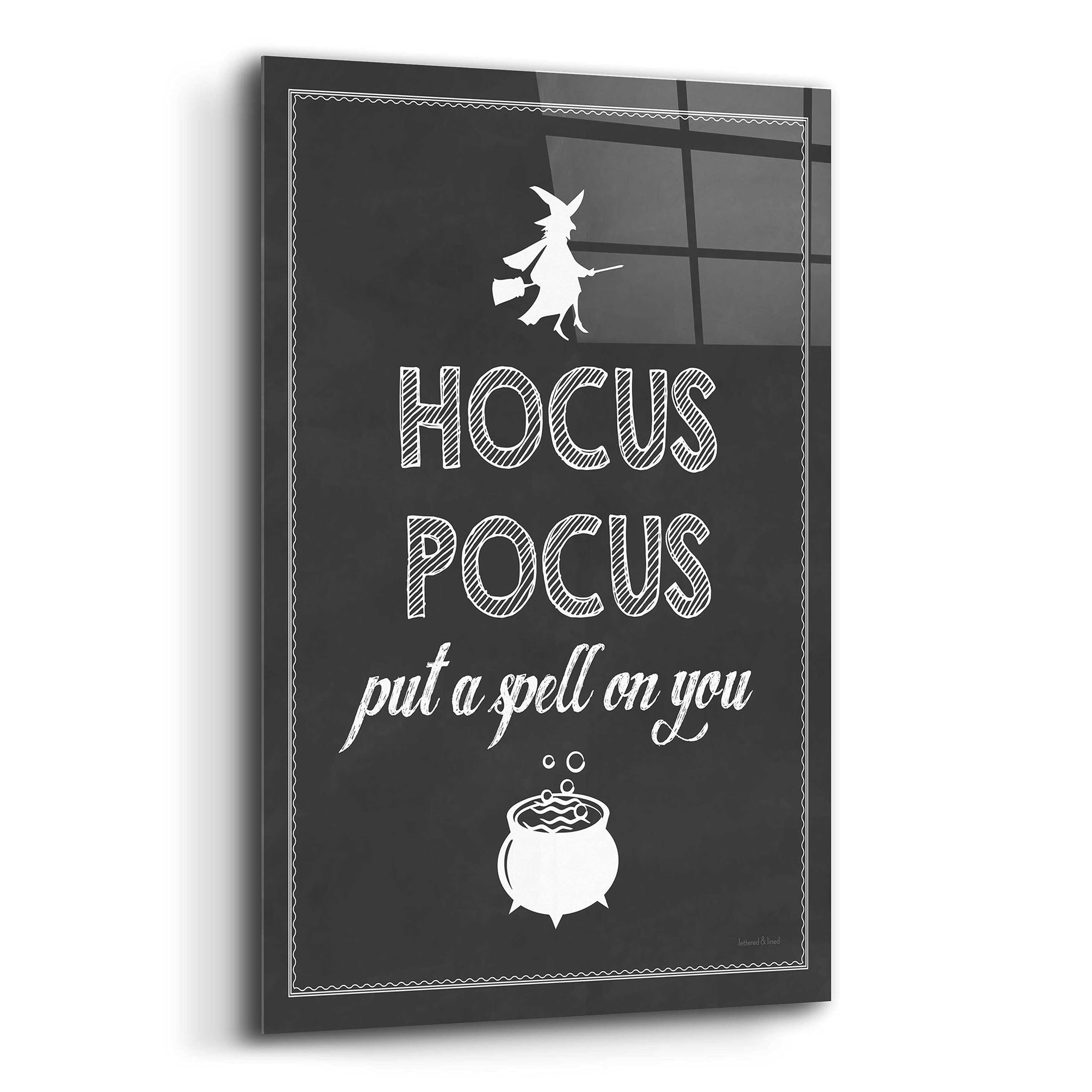 Letter & Lined 'Put A Spell On You' Acrylic Glass Wall Art - 16x24 Inches Modern Home Decor for Living Room, Bedroom & Office