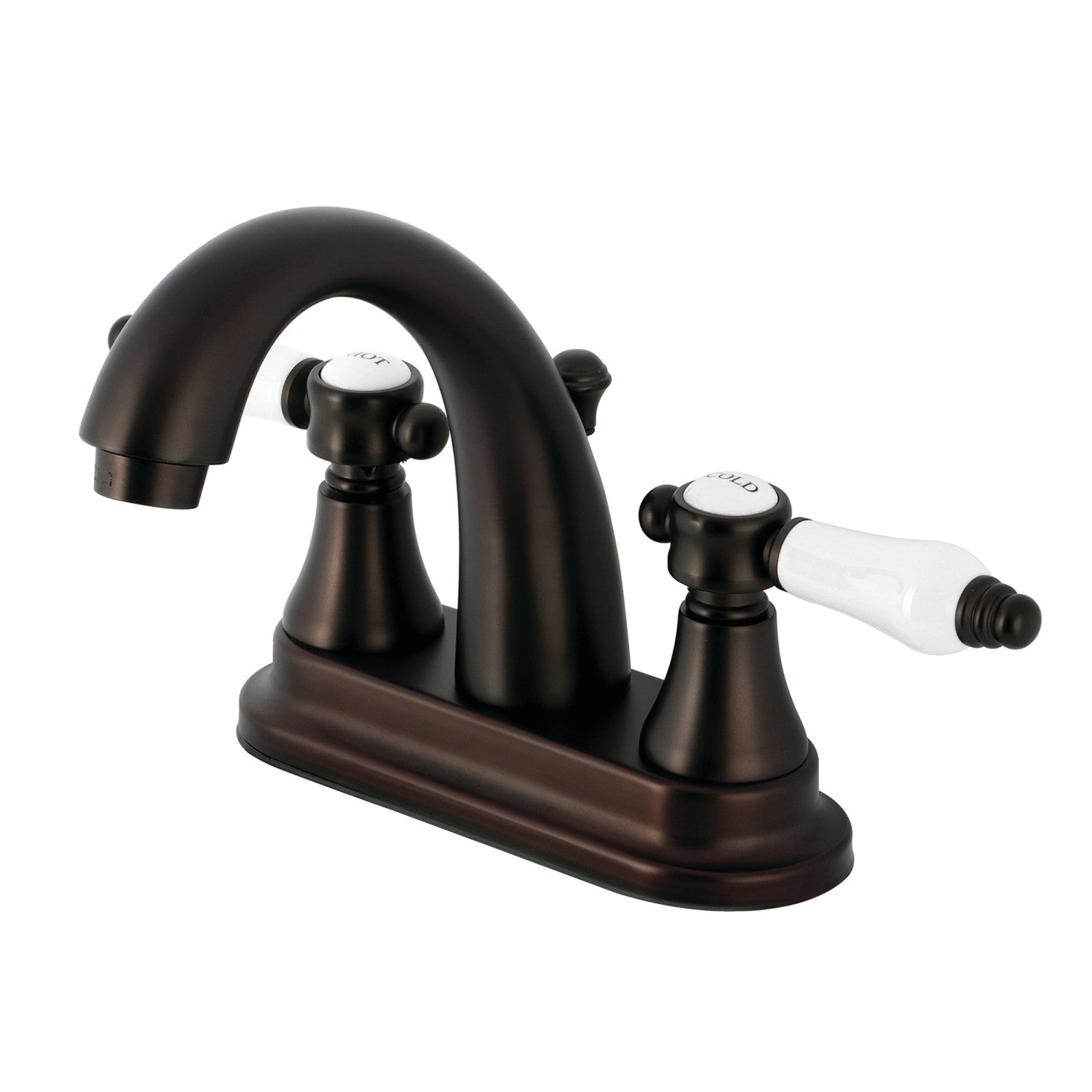 Bel Air KS7615BPL Oil Rubbed Bronze 4 Inch Centerset Bathroom Faucet - Double Handle Deck Mount with Brass Pop Up Drain - Perfect for Modern Bathroom Vanities and Powder Rooms