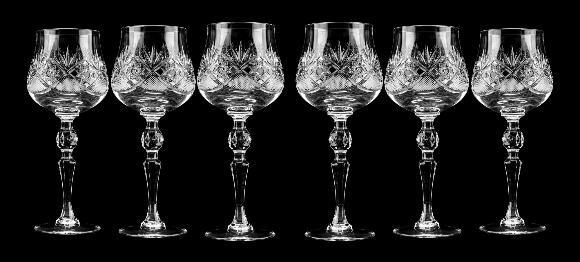 Premium 8 Oz Handmade Crystal Wine Glasses - Long Stem Clear Red & White Wine Goblets, Elegant Wedding Gift Set of 6 - Perfect for Dinner Parties, Anniversary Celebrations & Romantic Date Nights