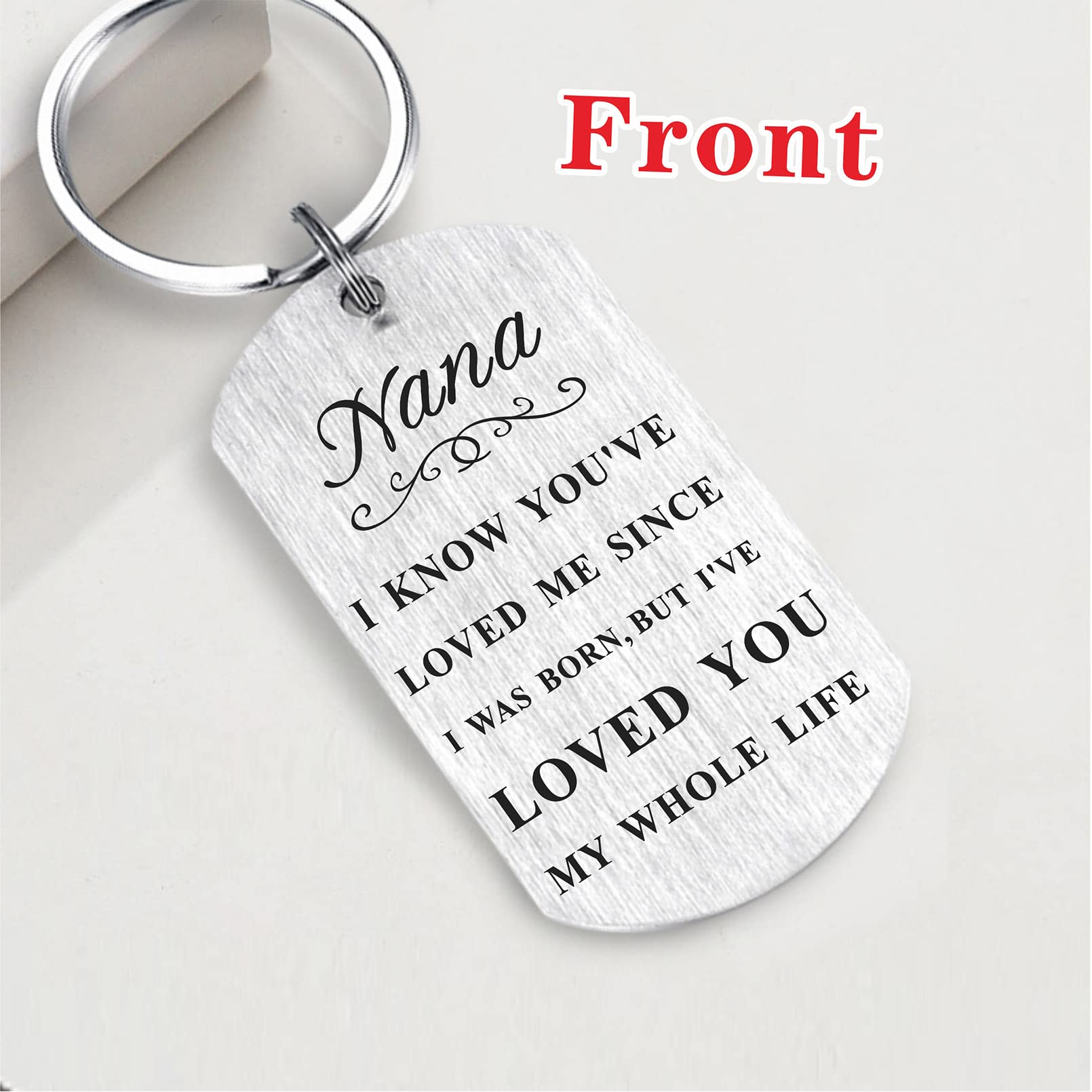 Resdink Personalized 'I Love You Nana' Keychain - Thoughtful Valentine's Day, Birthday & Mother's Day Gift for Grandmothers from Grandkids - Perfect Nana Gift for Special Occasions & Daily Reminders of Love