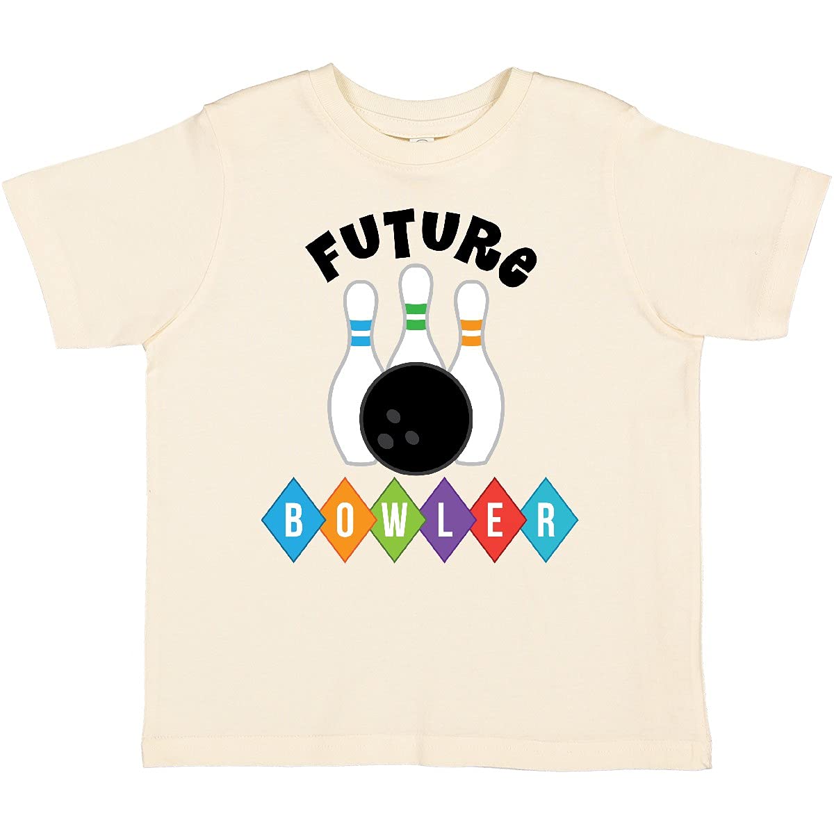 Inktastic Future Bowler Bowling Pins Toddler T-Shirt - Cute Bowling-Themed Cotton Tee for Kids, Perfect for Bowling Parties & Casual Playdates